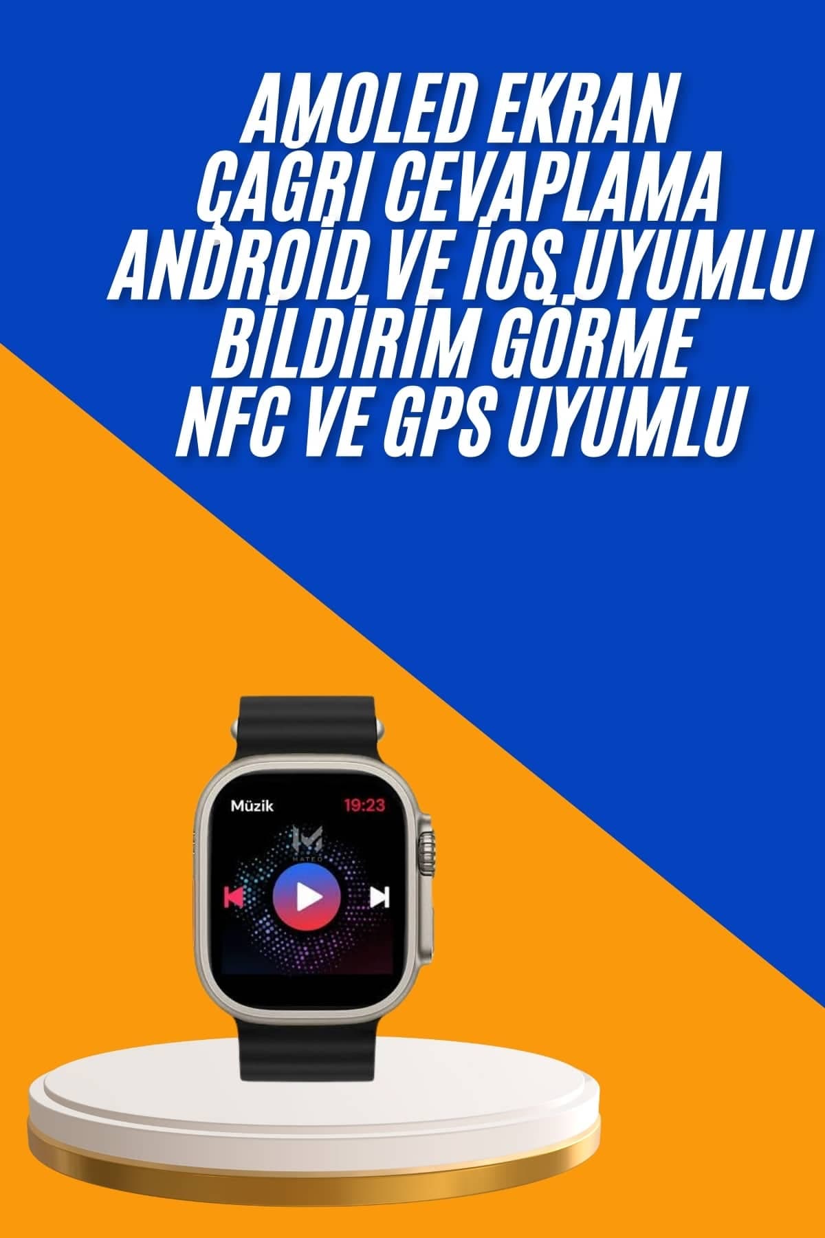 Akıllı Saat Çok Fonksiyonlu Unısex Sosyal Medya Girişli Bluetooth Bağlantılı 3