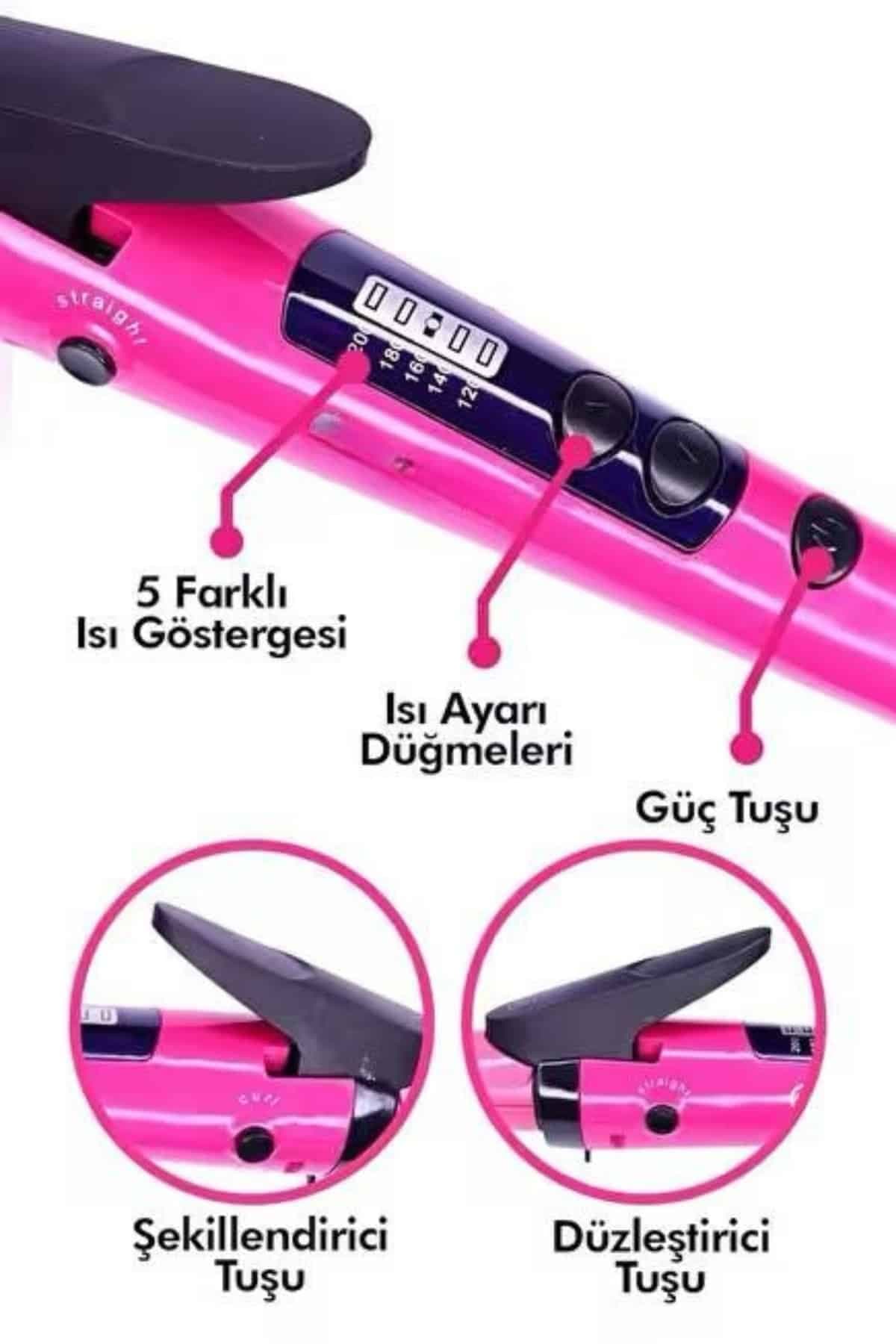 Saç Düzleştirici Şekillendirici Saç Maşası İkili Şekillendirici Isı Ayarlı 3