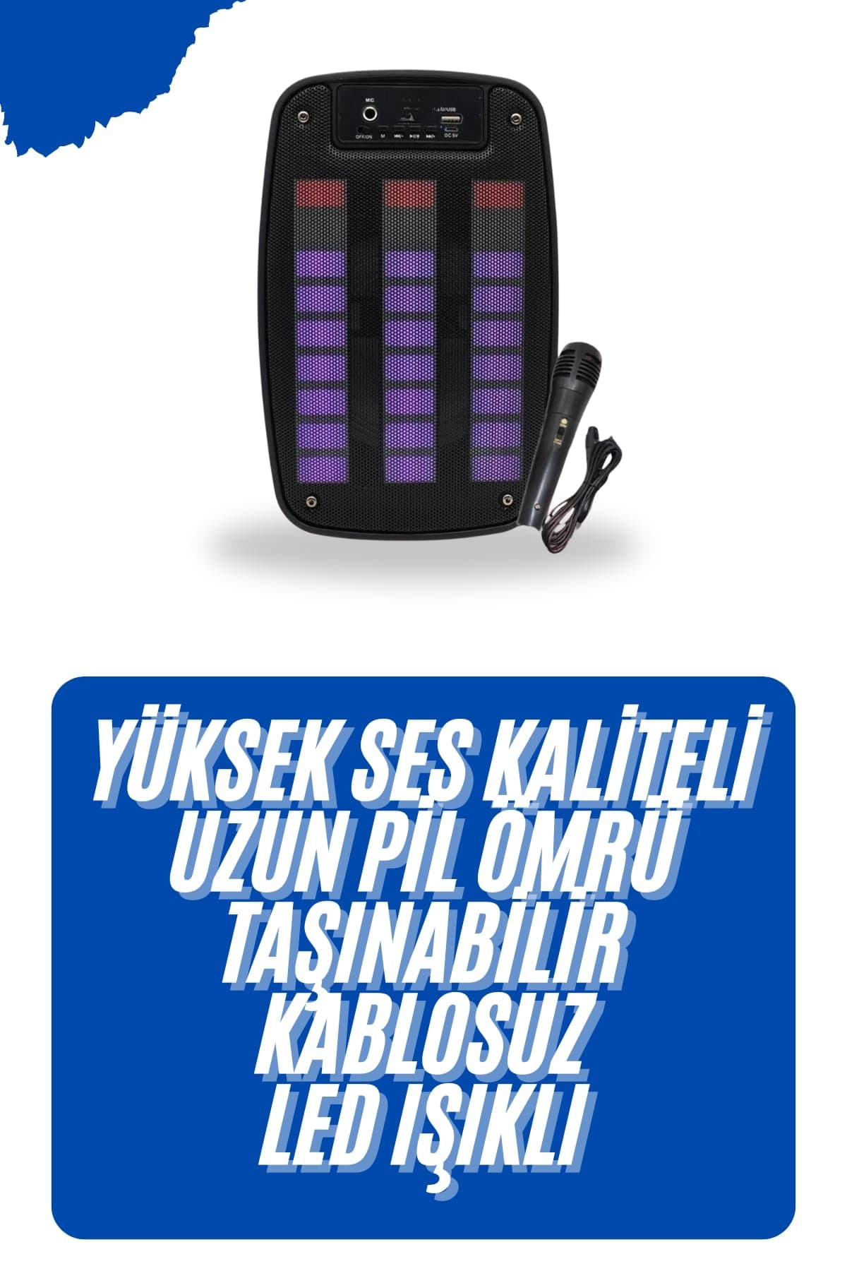Kablosuz Hoparlör İOS ve Android Uyumlu Şarjlı SD Kart Girişli Bluetooth Hoparlör 3