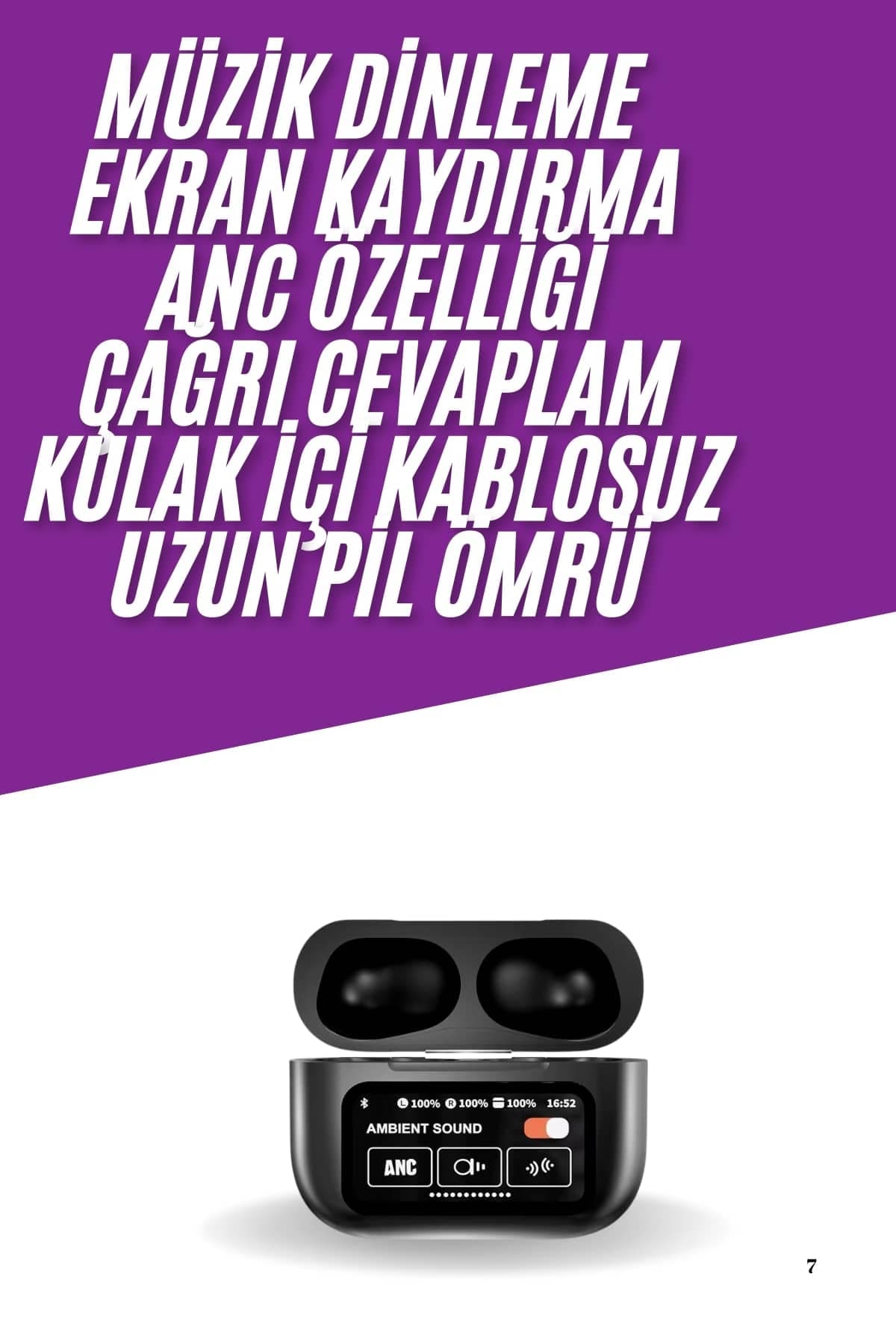 Kablosuz Bluetooth Kulaklık Pro Yeni Nesil Dokunmatik Kontrol 3