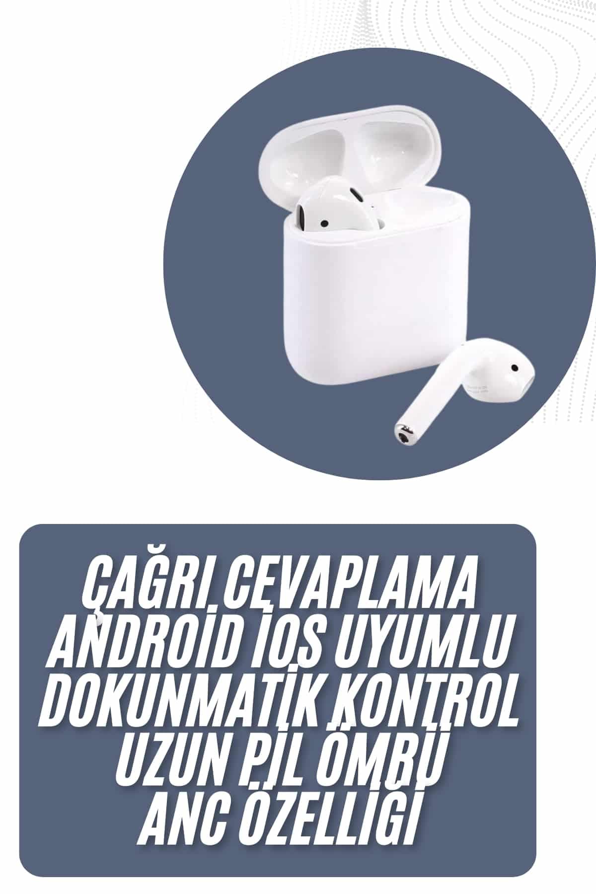 2025 Model Çağrı Cevaplayabilen Bluetooth Kulaklık Beyaz Dokunmatik Kontrol 3