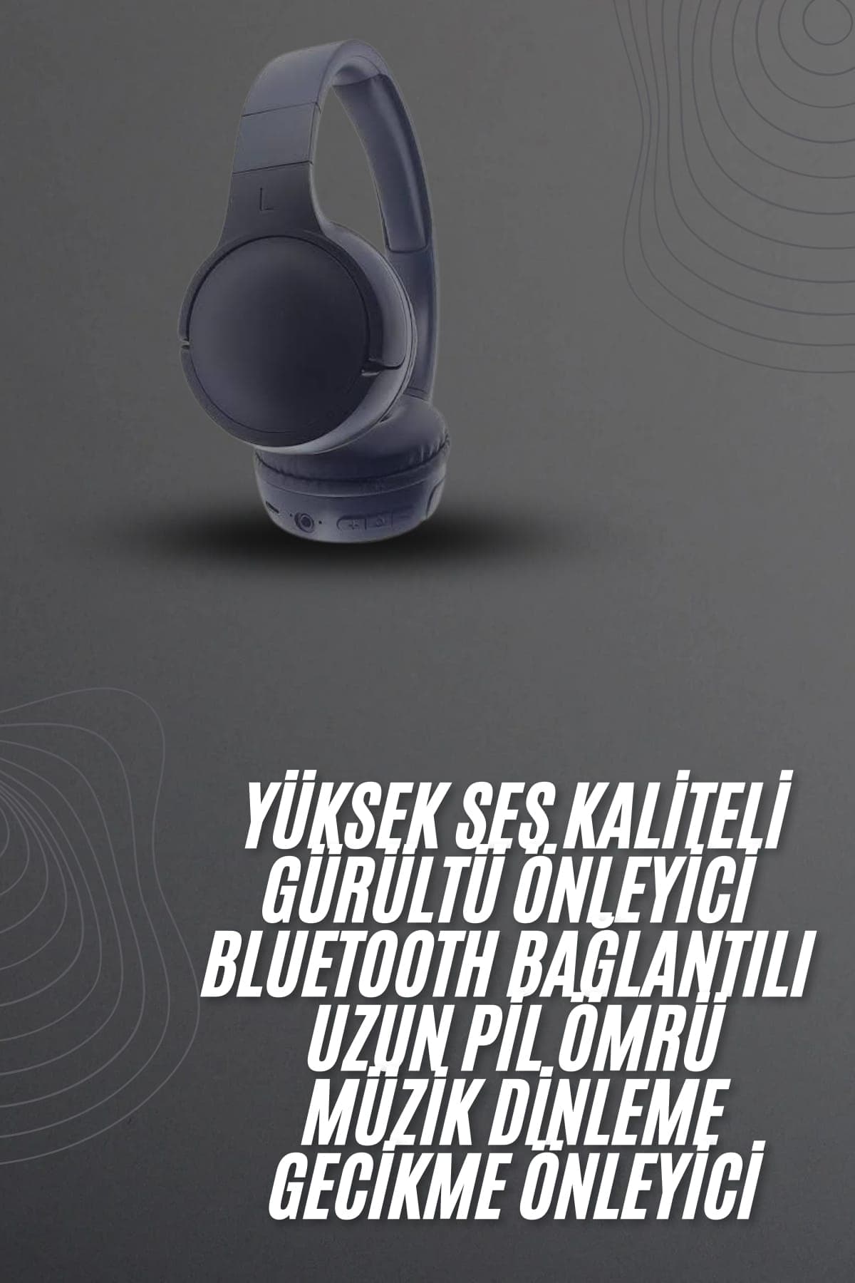 Kablosuz Bluetooth Kulaklık Kulak Üstü Ayarlanabilir Uzun Ömürlü 3