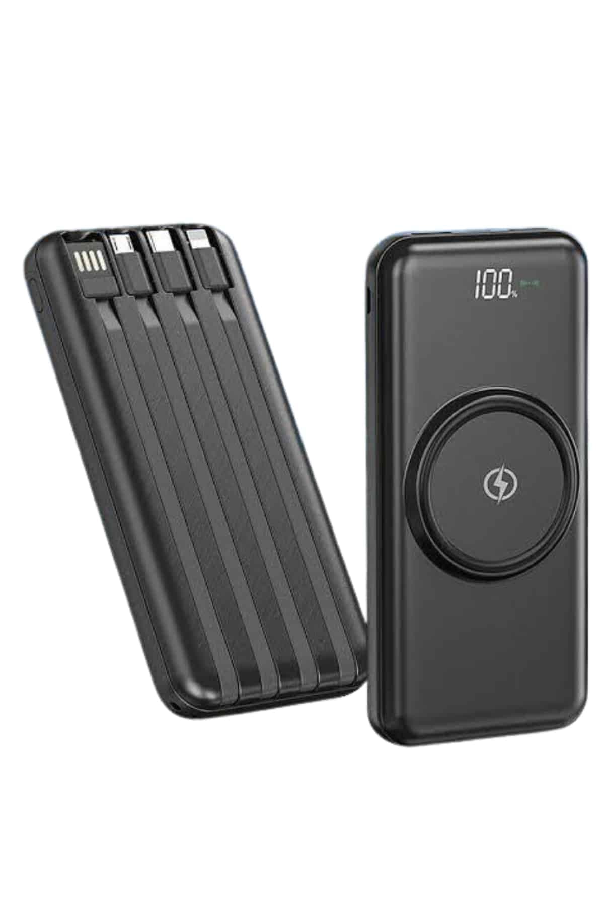 Kablosuz Çoklu Şarj Girişli 10.000 Mah Kablolu Powerbank Taşınabilir 4