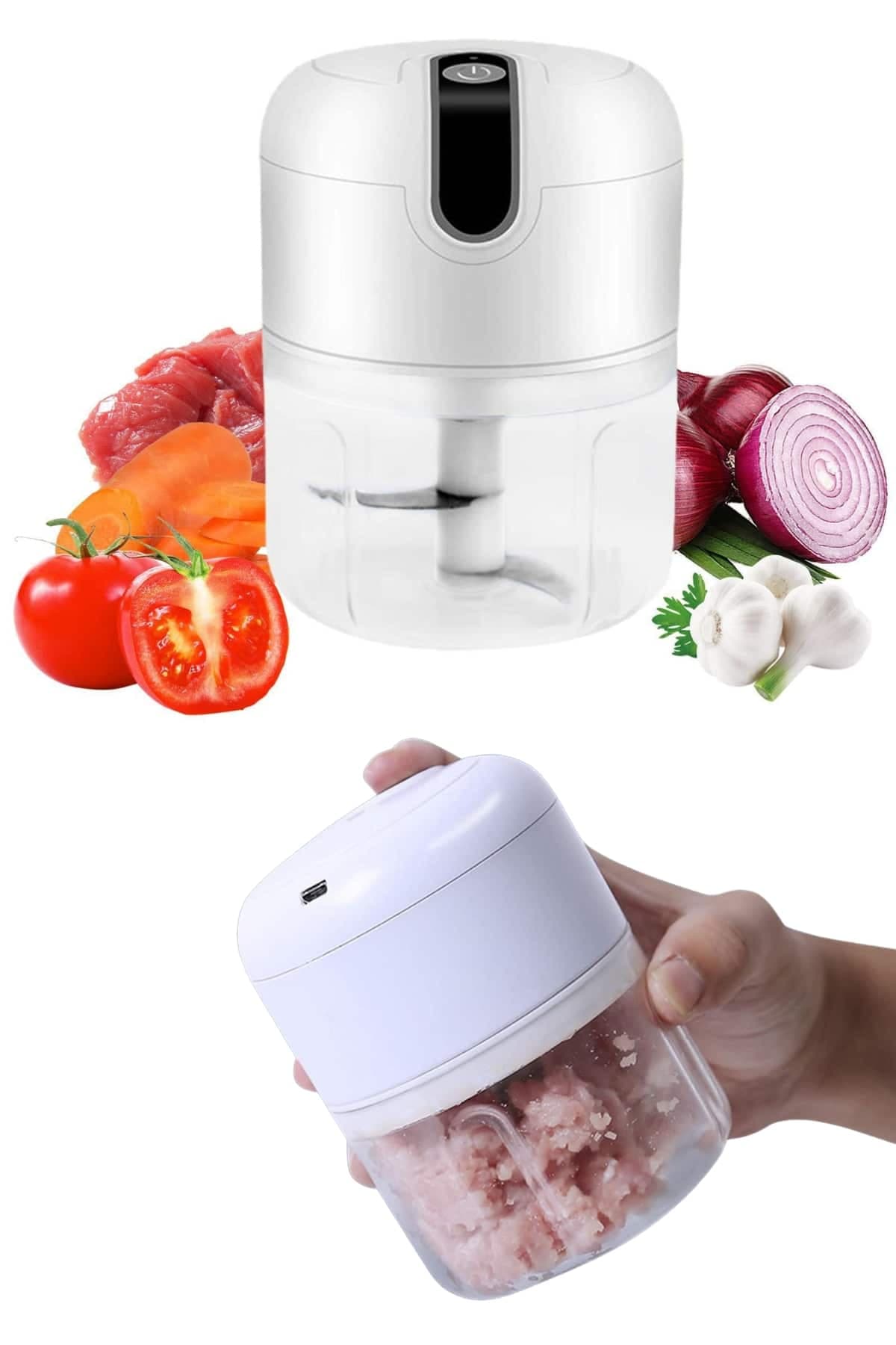 Mini Doğrayıcı Rondo Taşınabilir Mini El Blender Paslanmaz Çelik 4