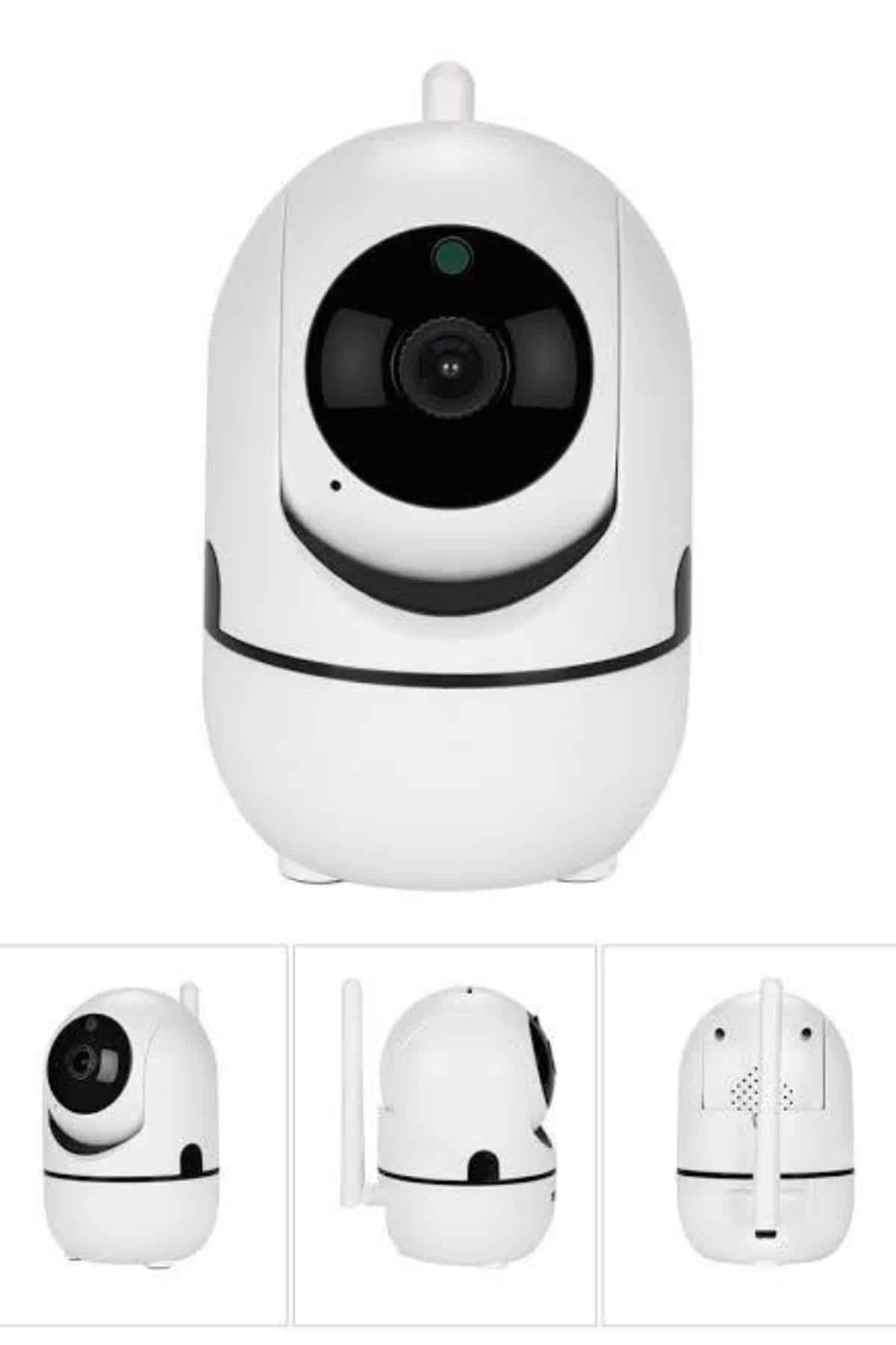 Baby Kamera Kablosuz 720P Beyaz 360 Derece Wifi Kamera Full HD 1080p 4