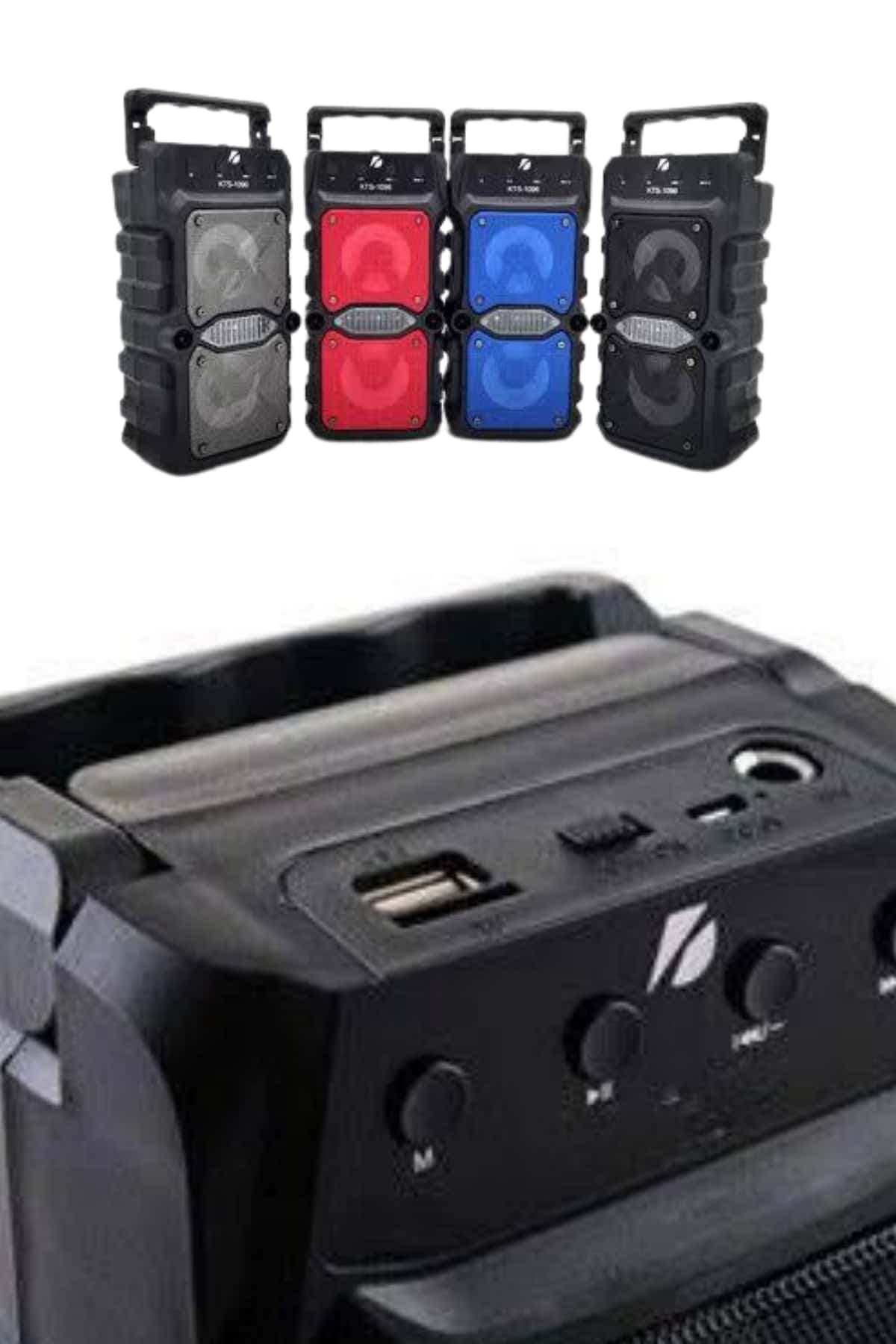 Çift Çıkışlı Güçlü Bataryalı Kablosuz Yüksek Ses Kaliteli Bluetooth Hoparlör 4