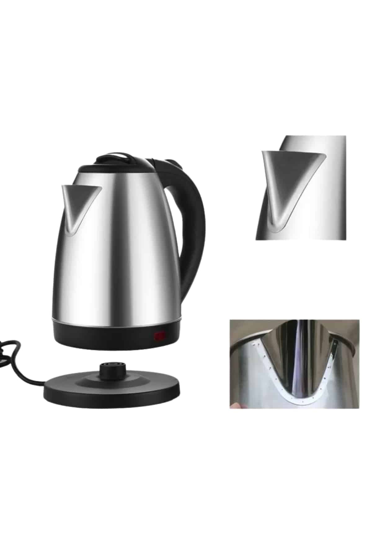 Kettle Su Isıtıcı C F Priz Uyumlu 220 - 240 V Paslanmaz Çelik Kablolu 4
