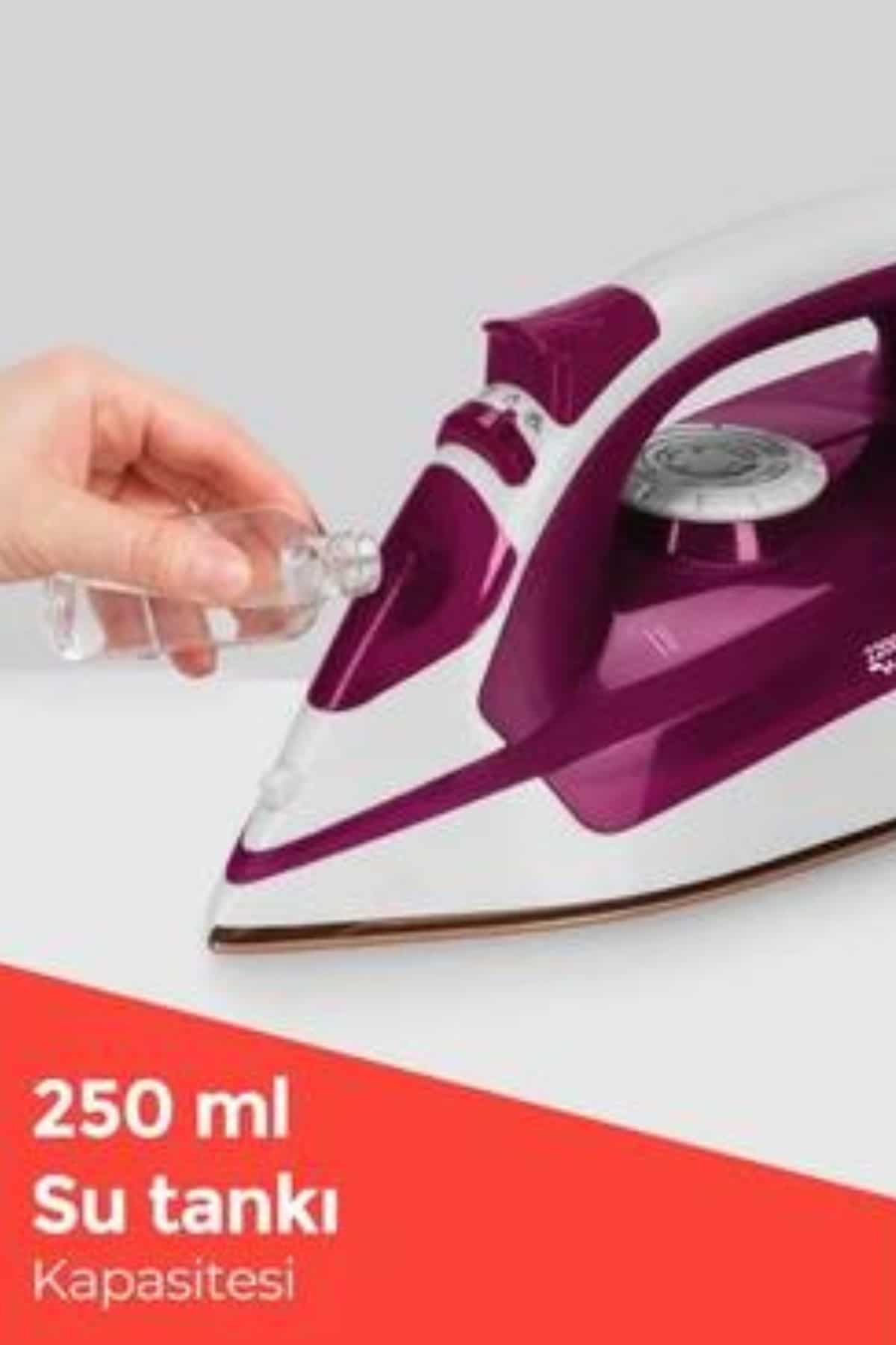 Seramik Tabanlı Kırmızı 2200 Watt Şok Buharlı Ütü 4