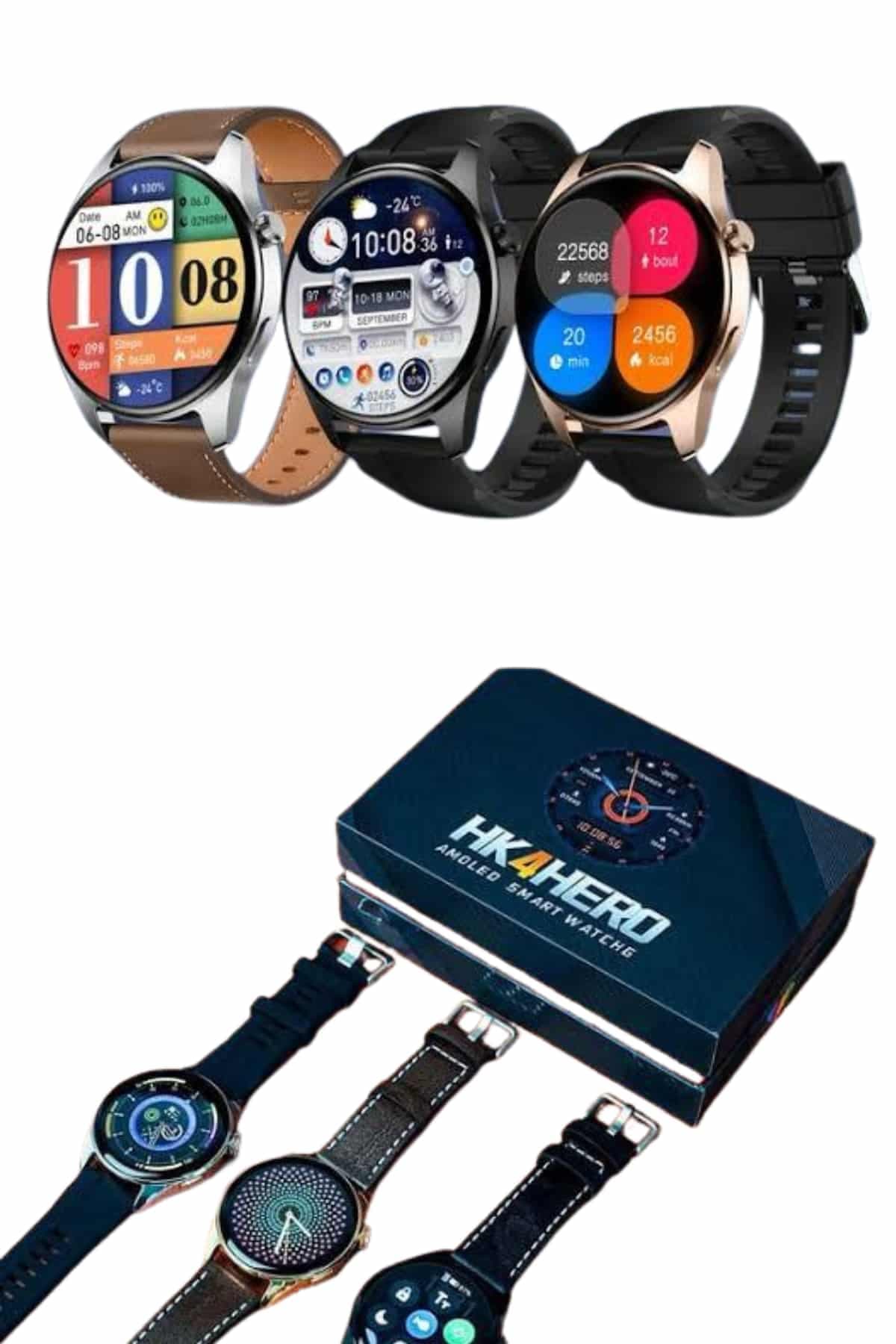 Yuvarlak Kasa 46mm Akıllı Saat Android Ve IOS Uyumlu Uyku ve Sağlık Takibi 4
