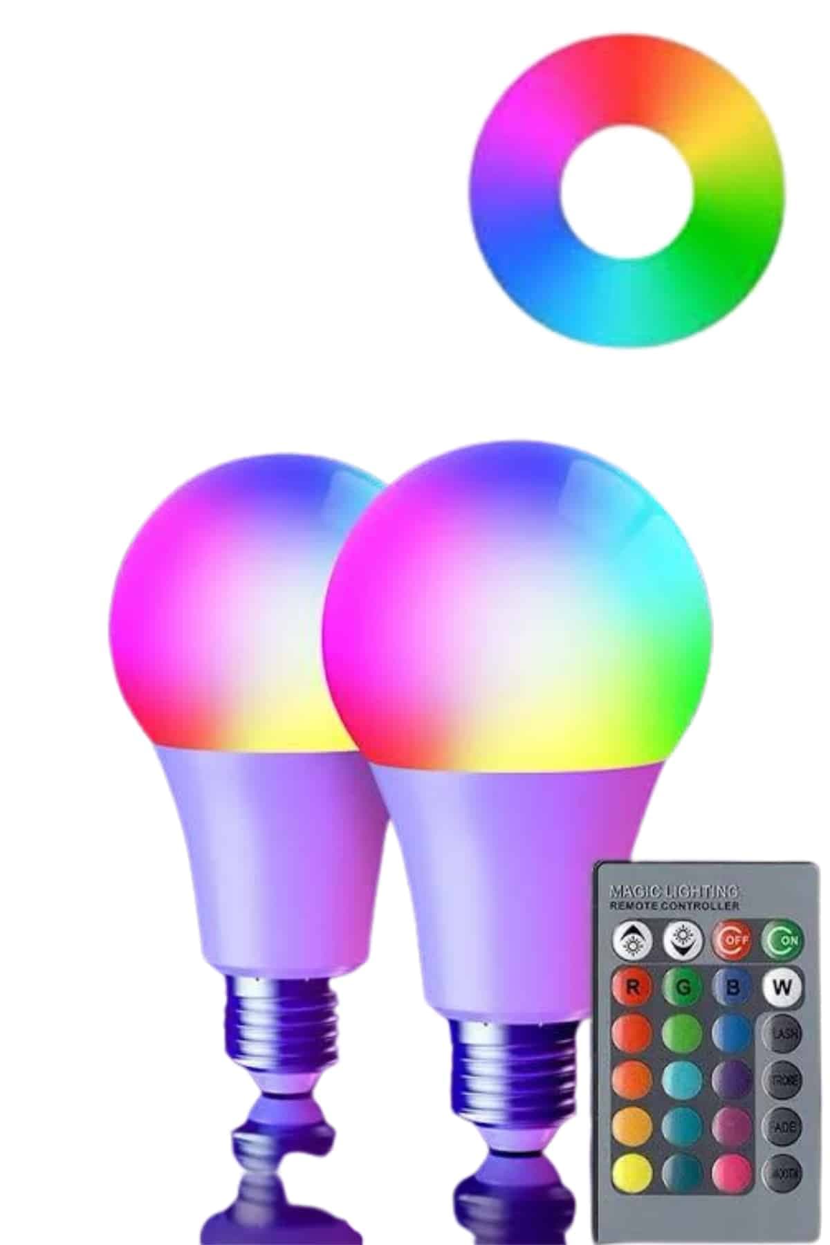 Akıllı RGB Led Ampul Led Uzaktan Kumandalı Renk Değiştiren Ampul 4