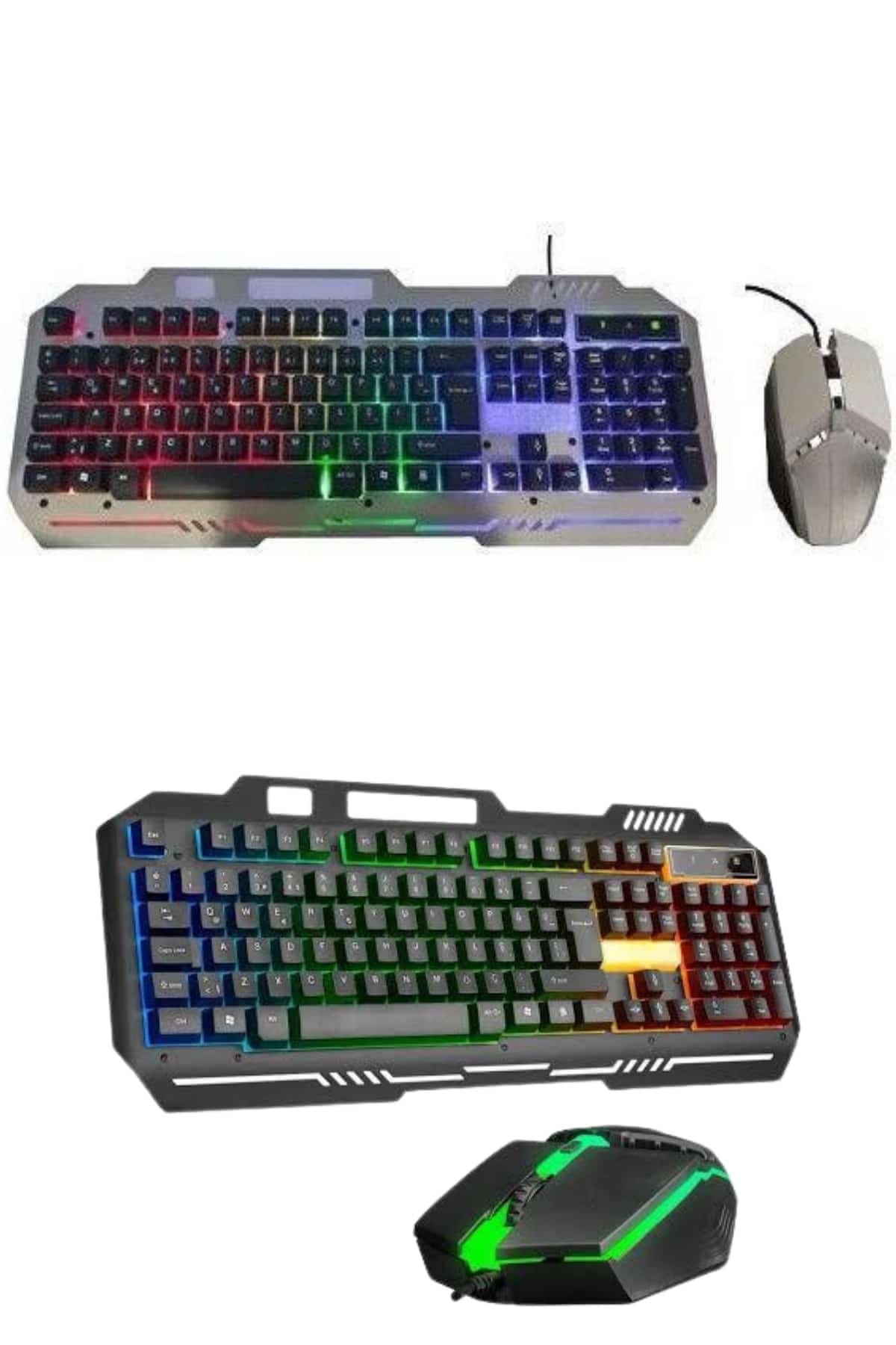 RGB Işıklı Gaming Oyuncu Klavye Q Klavye Mouse Hediyeli 5