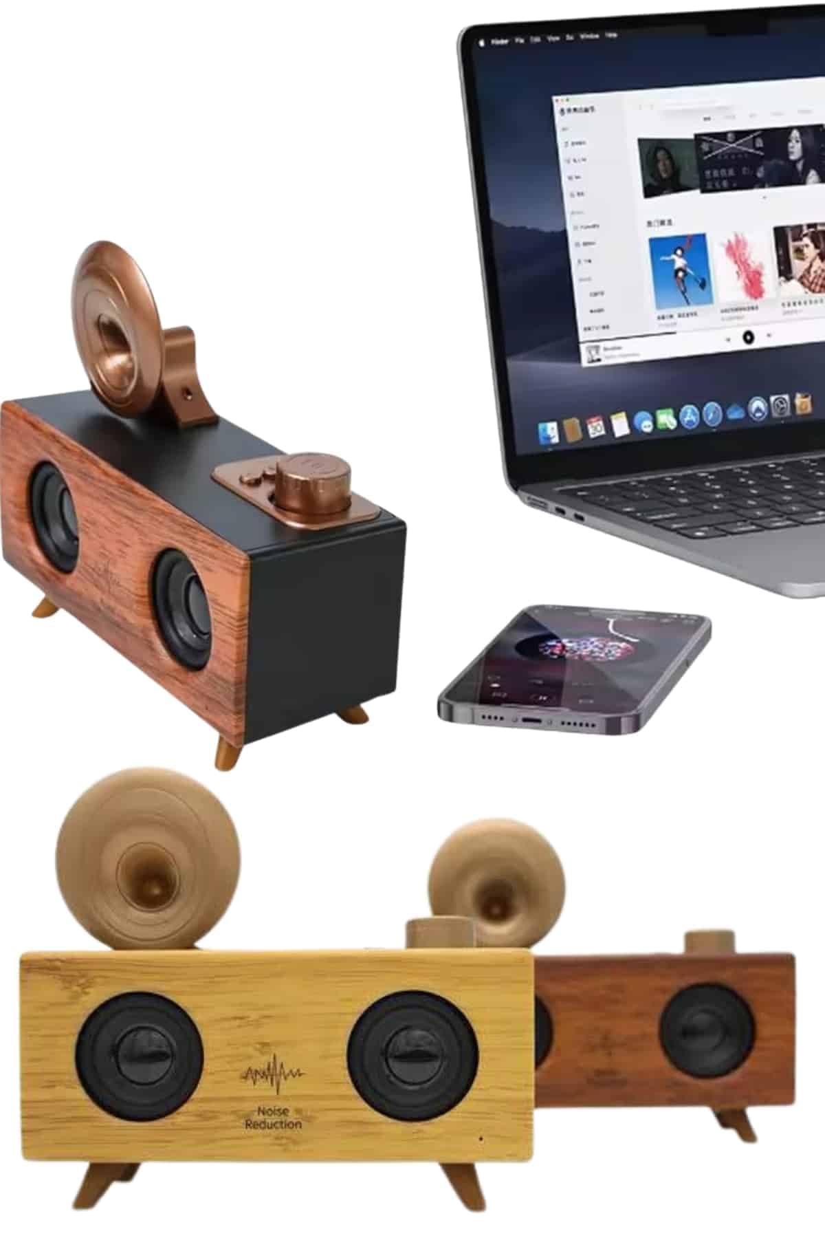 Gramafon Nostaljik Radyo Yüksek Ses Kalitesi USB TF Kart Aux 5