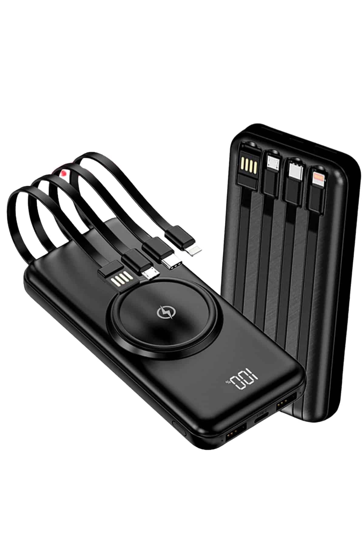 Kablosuz Çoklu Şarj Girişli 10.000 Mah Kablolu Powerbank Taşınabilir 5