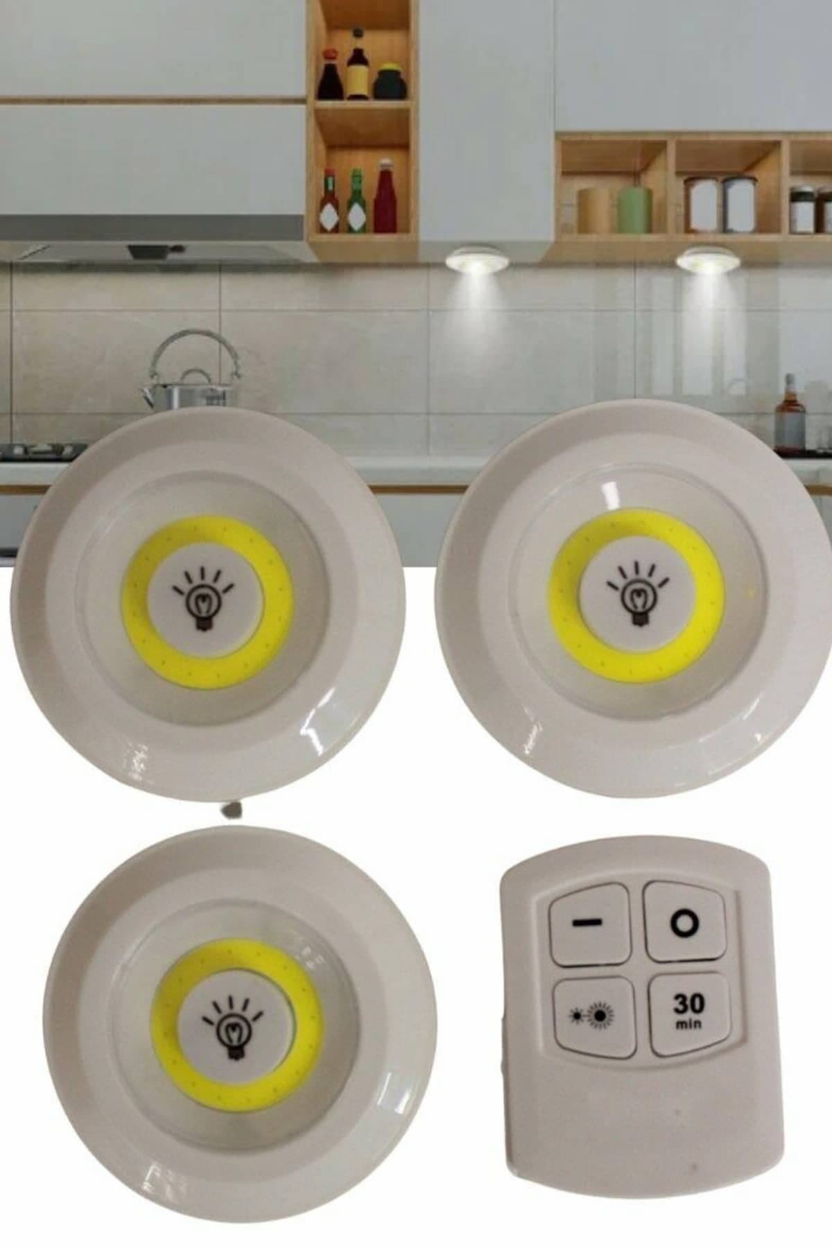 Kablosuz Pilli Işıldak  Masa Lambası Mutfak Tezgah Altı Banyo Dolabı Dolap İçi 5