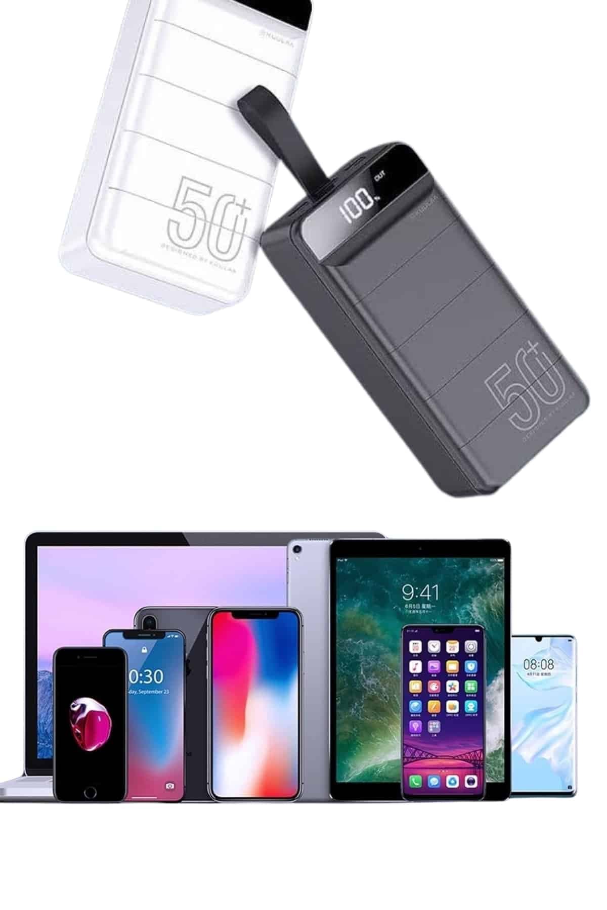 Hızlı Taşınabilir 50.000 Mah Powerbank Led Ekran Android ve İOS Uyumlu 5