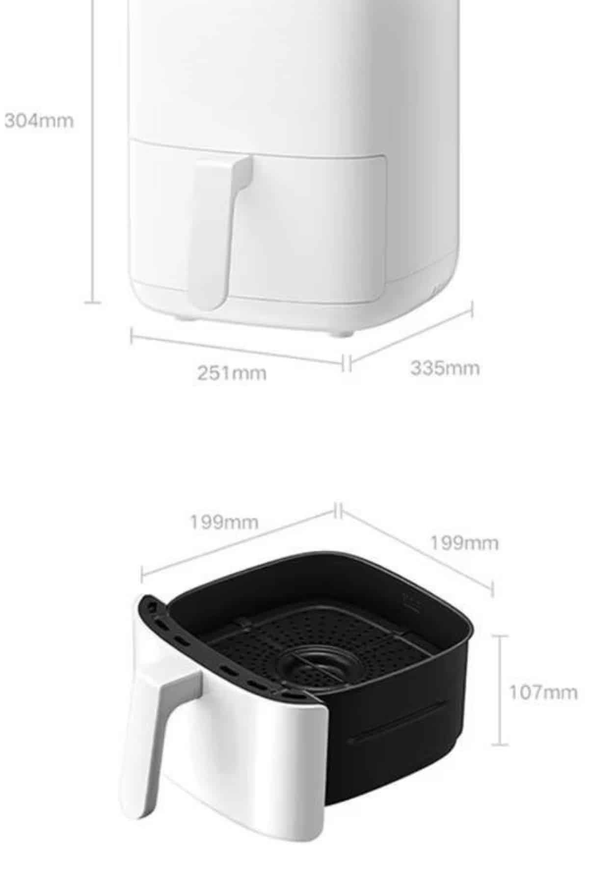Hava Fritözü 4L Airfryer Pratik Uzun Ömürlü Yağsız Pişirme Taşınabilir 5