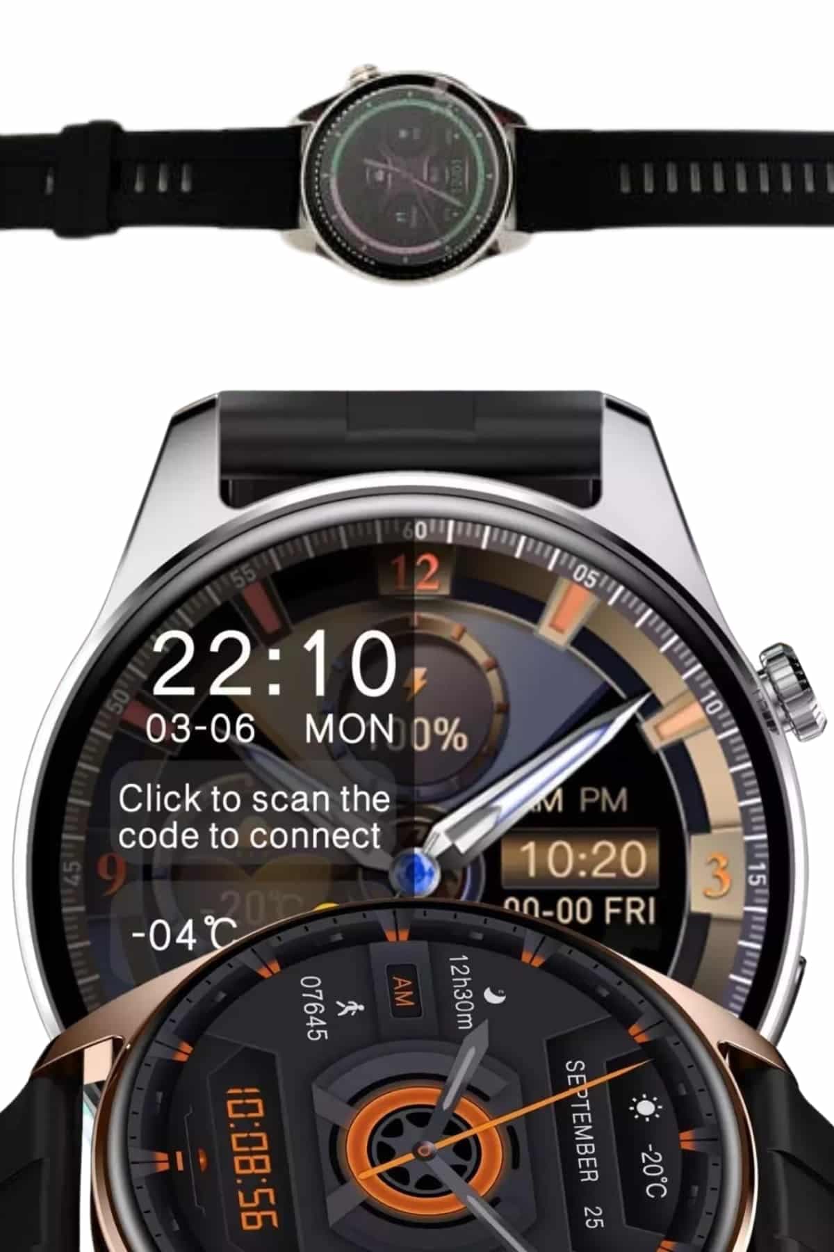 Yuvarlak Kasa 46mm Akıllı Saat Android Ve IOS Uyumlu Uyku ve Sağlık Takibi 5