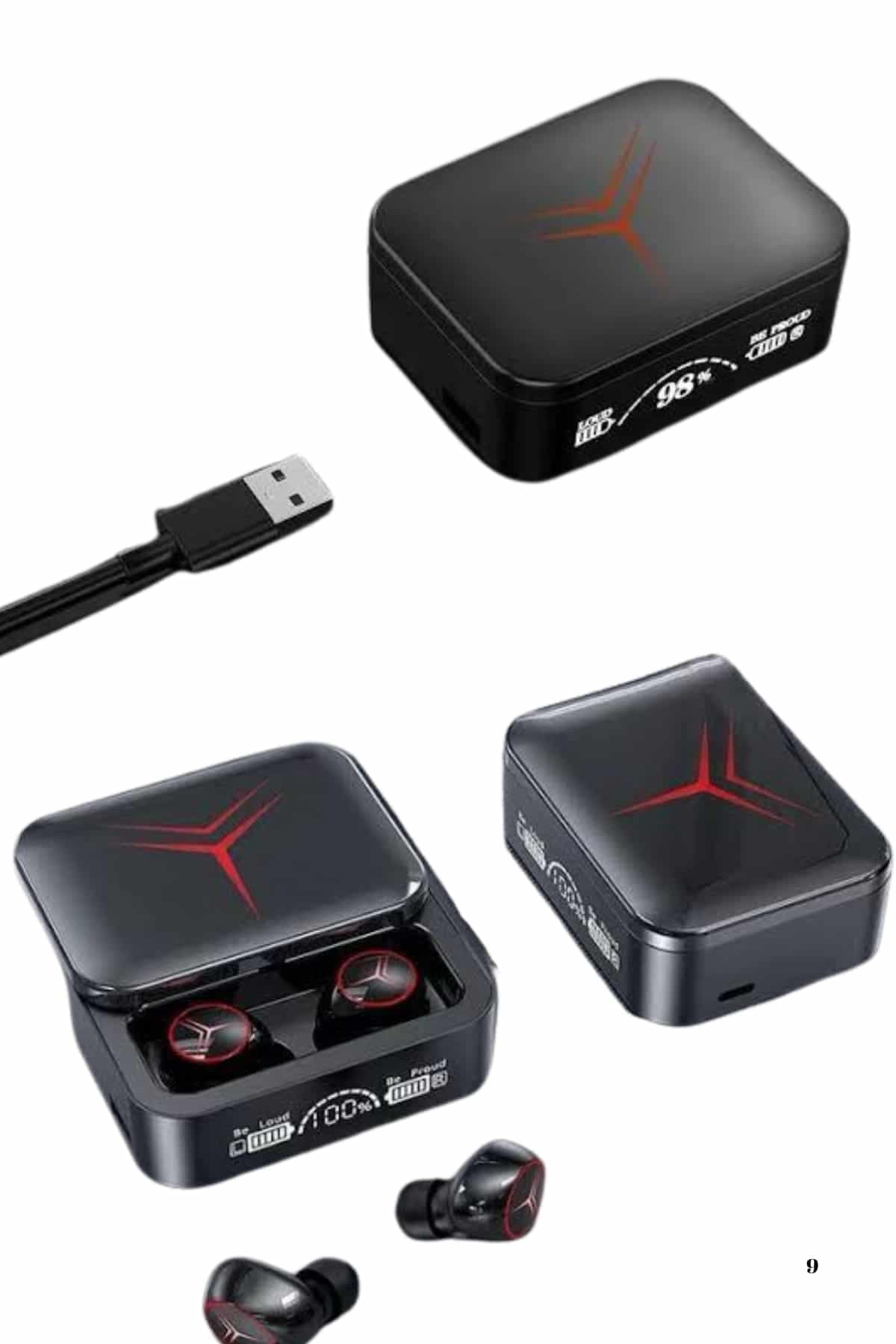 Kablosuz Şarj Göstergeli Powerbank Özellikli Bluetooth Kulaklık Çağrı Cevaplayabilen 5