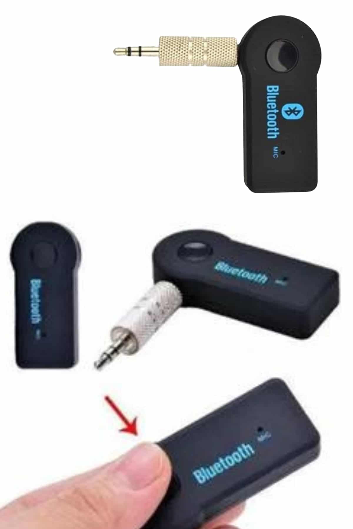 Yeni Nesil Bluetooth Aux Araç Kiti Siyah TV Tablet Telefon Araç Araba 5