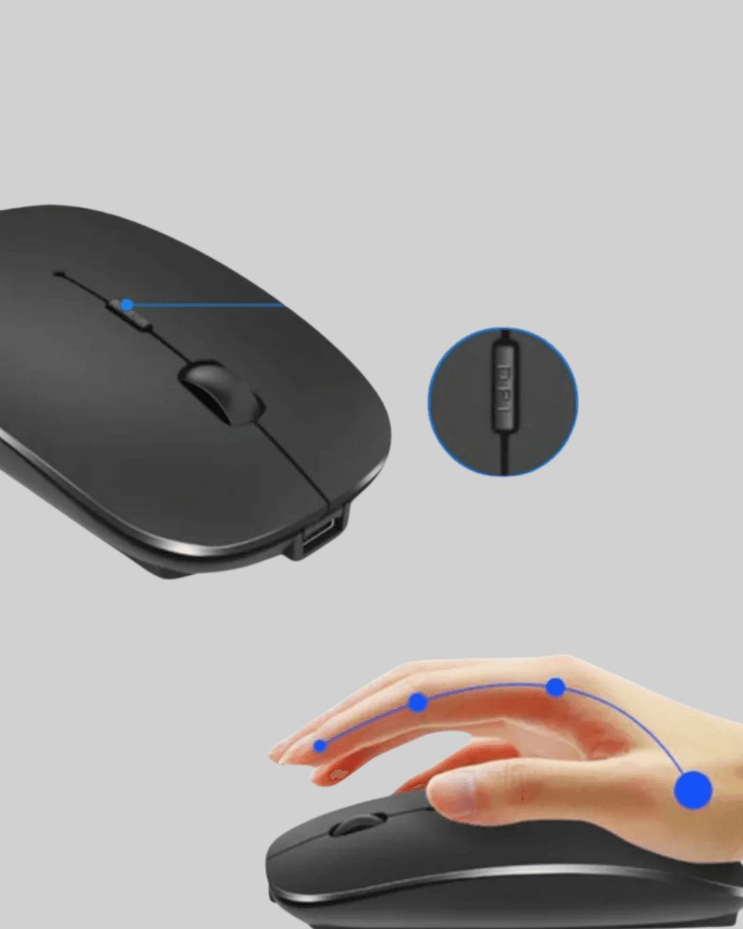Sessiz ve Ergonomik Mouse – USB Bağlantılı ve DPI Ayarlı 3