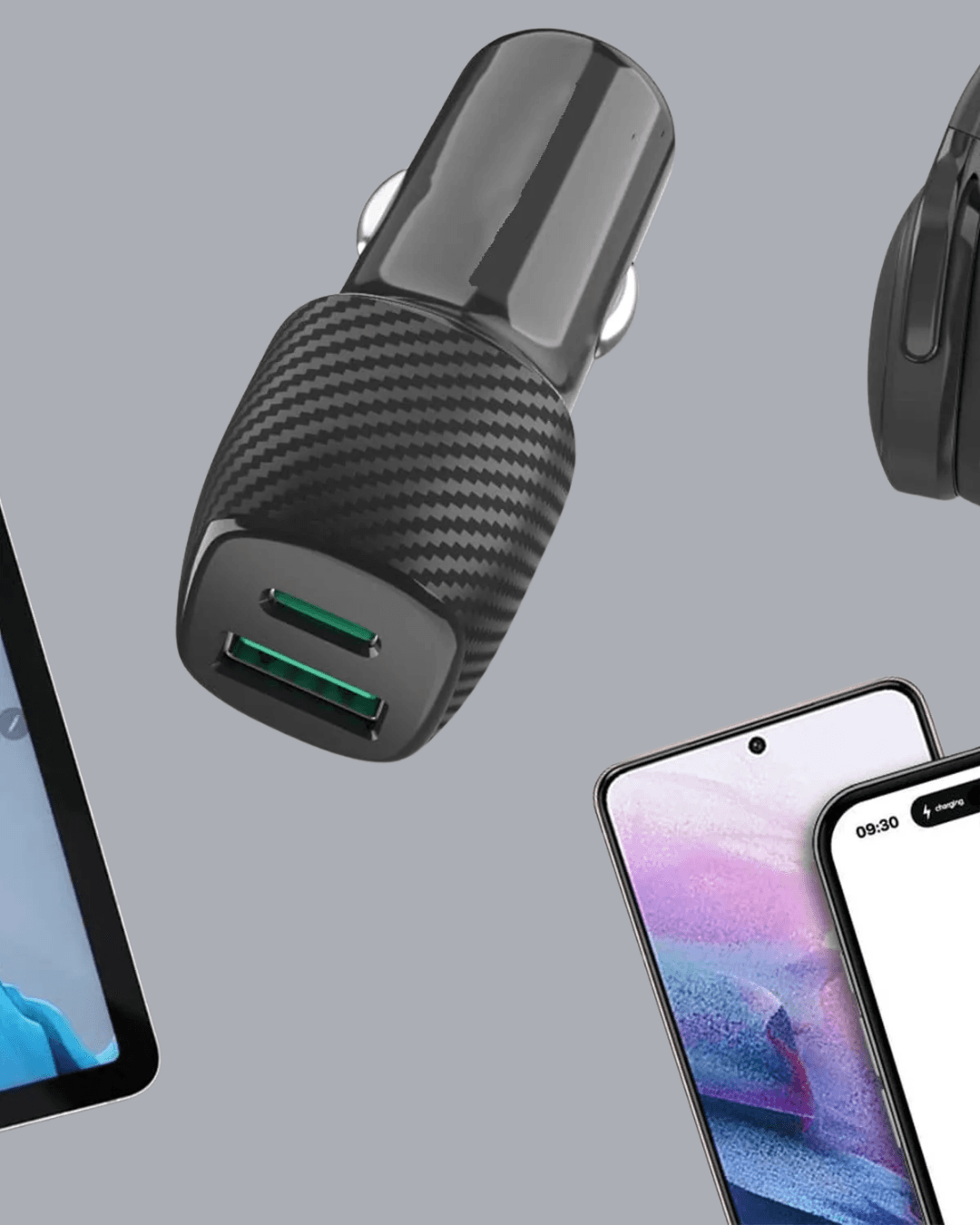 Kompakt Tasarımlı Type-C + USB Girişli Araç Şarj Başlığı 6