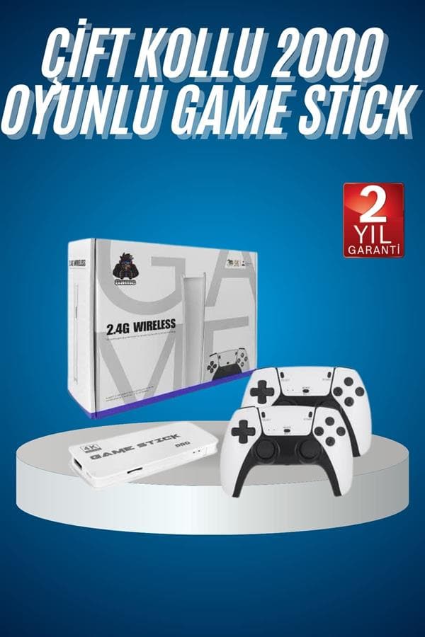 2.4 GHZ Oyun Konsolu Çift Konsol 4K Ultra Hd Game Stick 3