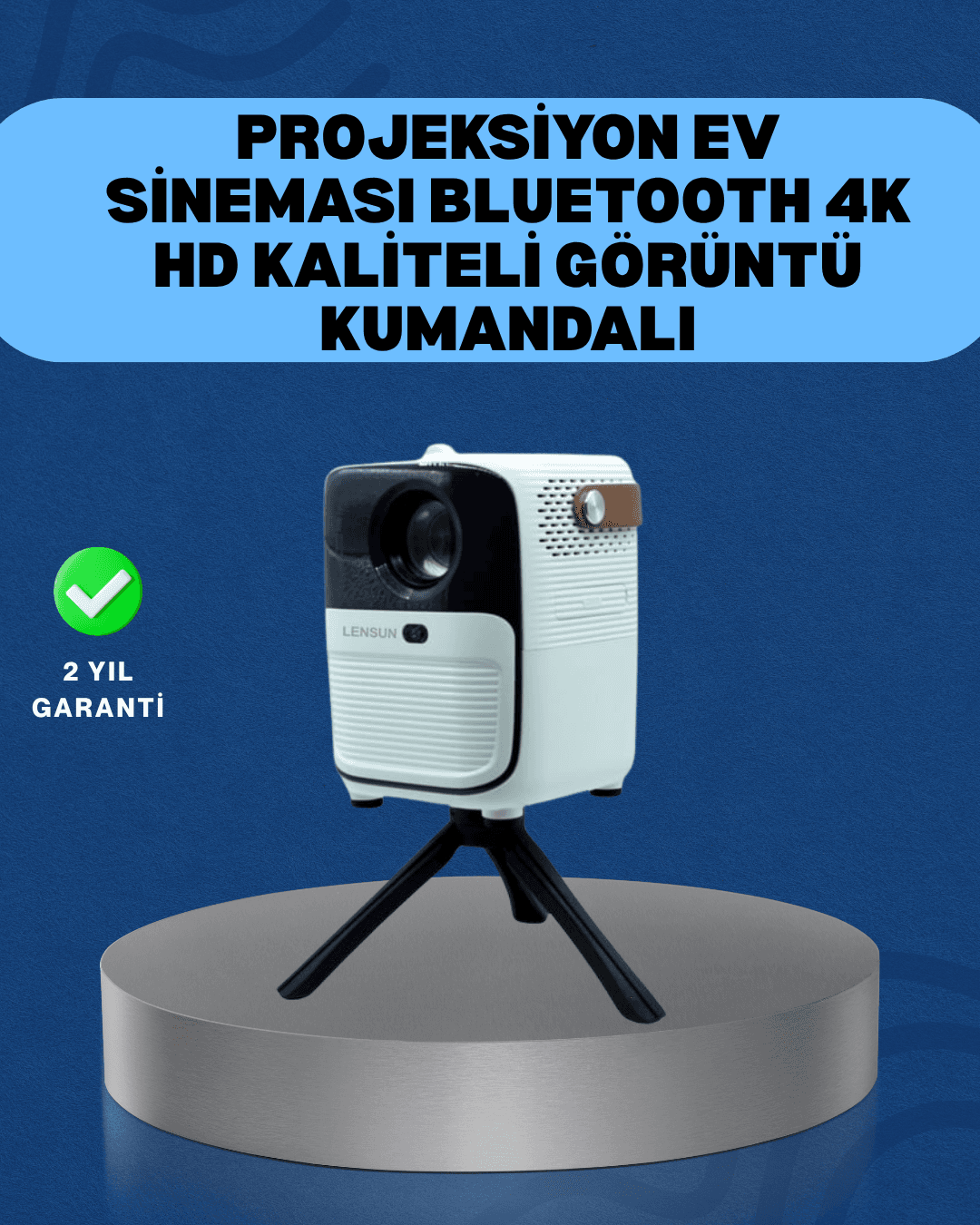 Ultra HD Çözünürlüklü Taşınabilir Projektör – 1920x1080 Piksel Görüntü Kalitesi