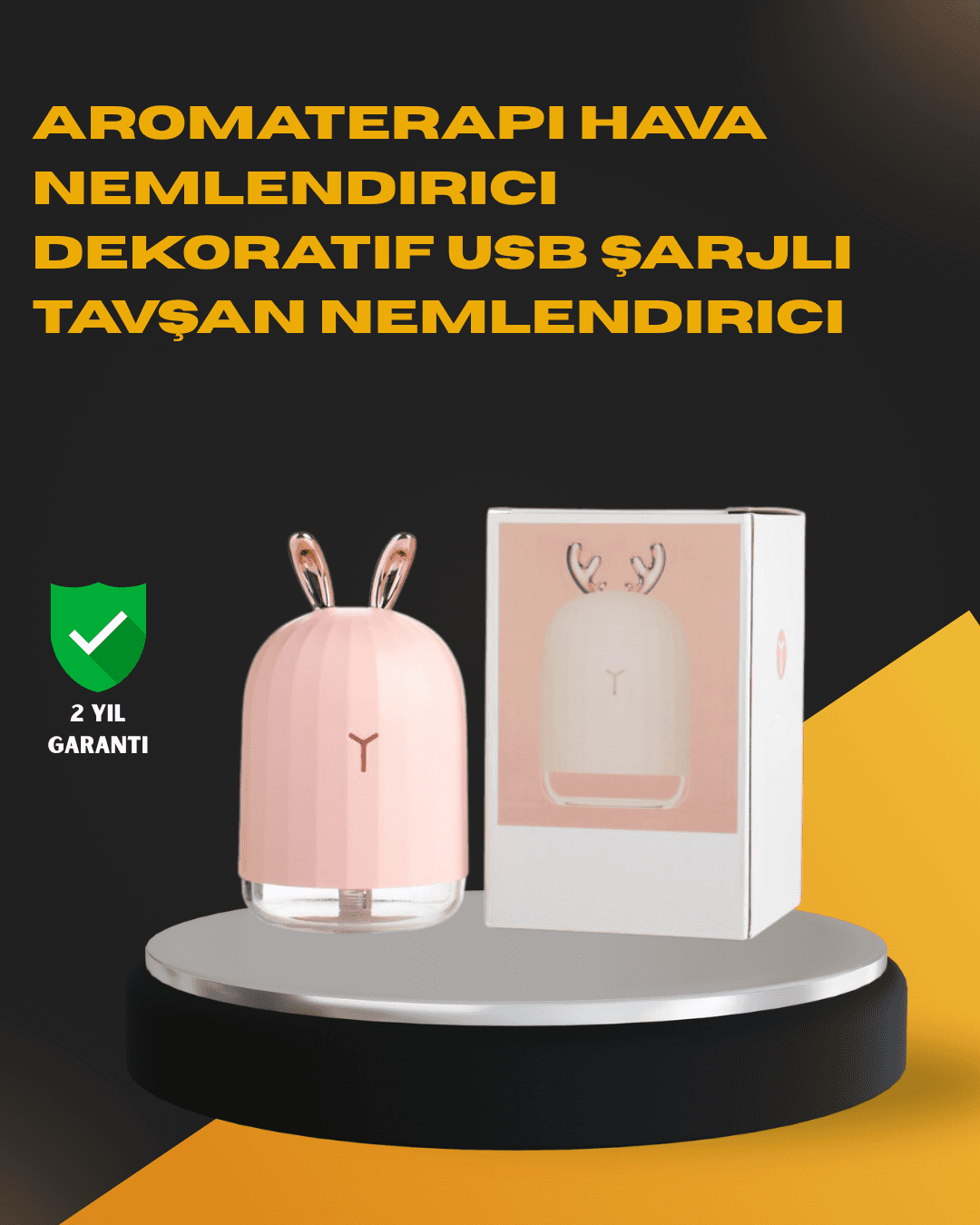USB Bağlantılı Sessiz Çalışan LED Işıklı Nemlendirici Difüzör 200 ml