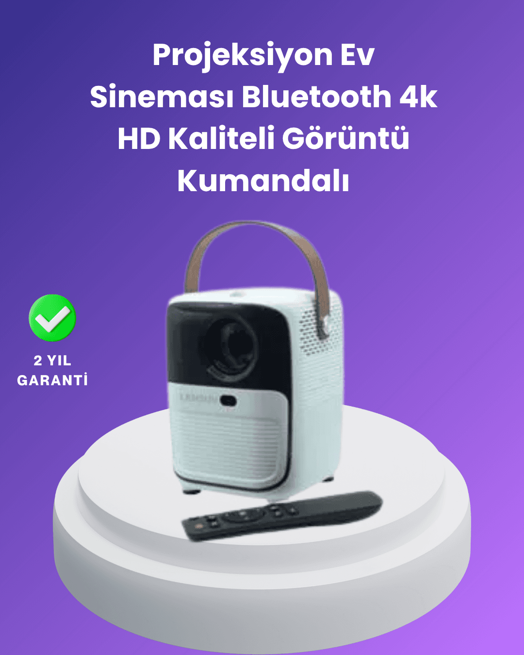 Mini Projektör - Çoklu Giriş Destekli HDMI USB Kulaklık Bluetooth Bağlantılı Taşınabilir Cihaz