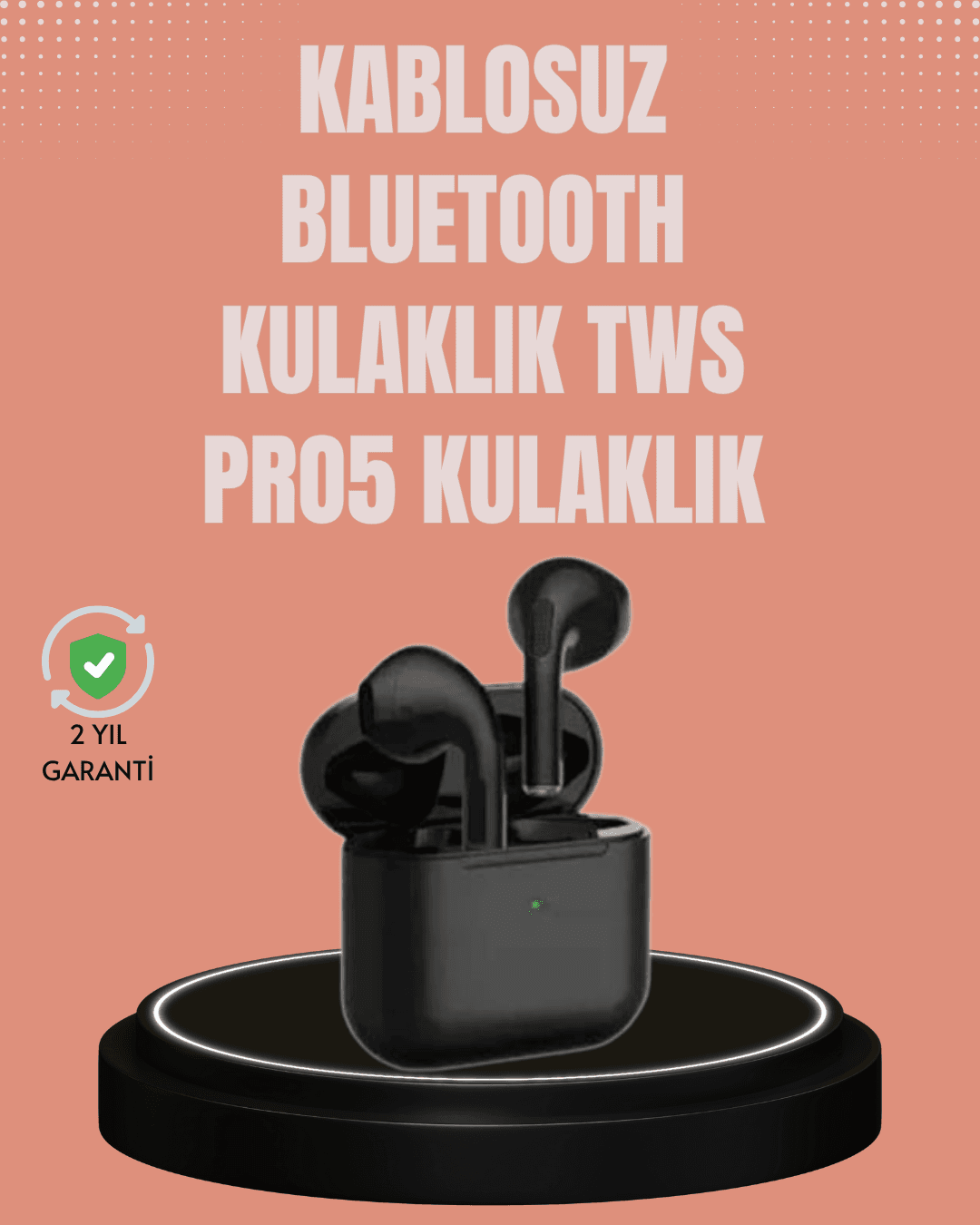 TWS Pro 5 Bluetooth Kulaklık – 3D HD Ses, Gürültü Engelleme ve Dokunmatik Kontrol
