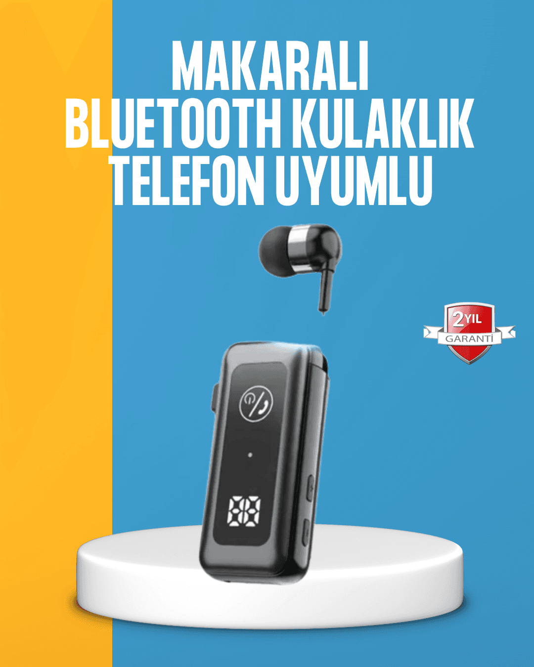 Dijital Ekranlı ve Hızlı Şarjlı Bluetooth 5.2 Makaralı Kulaklık