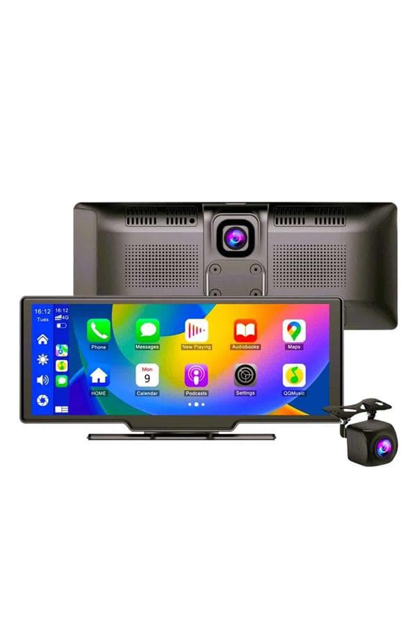 4K 10.2 İnç Çift Kameralı Araç Multimedya Ekranı CarPlay Kablosuz Tüm Cihazlara Uyumlu 6