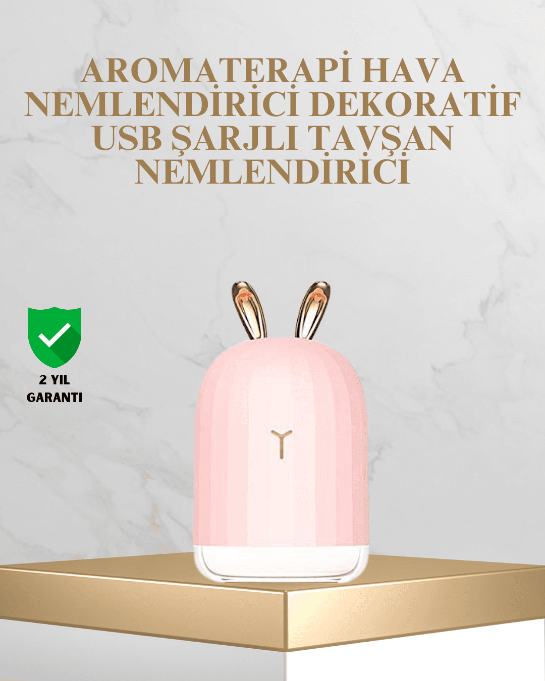 Tavşan Kulak Tasarımlı 200 ml USB Aroma Difüzör ve Hava Nemlendirici