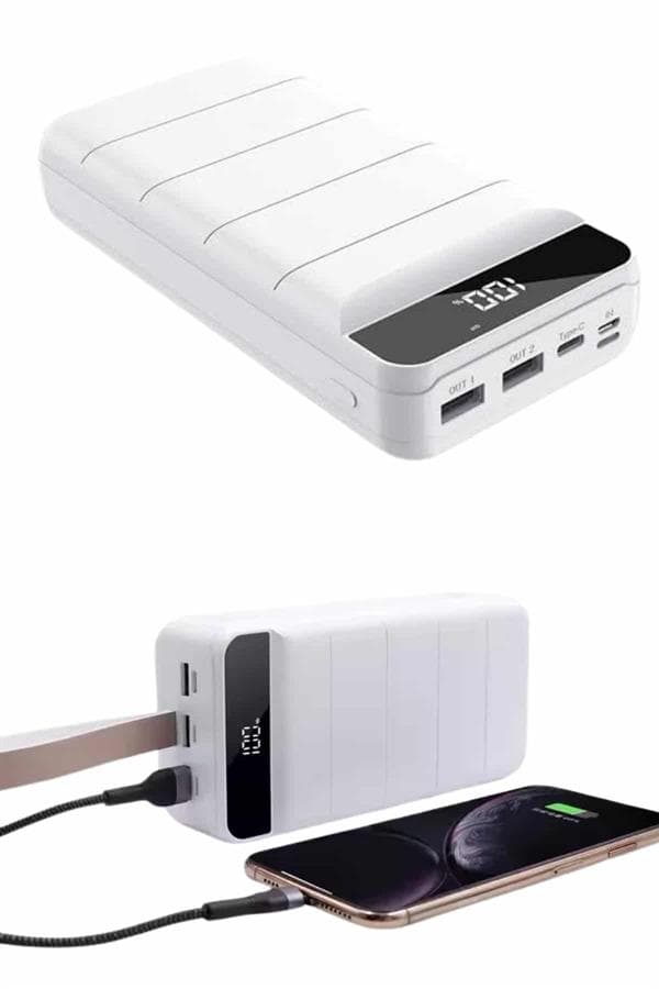 50.000 Mah Powerbank Turbo Hızlı Led Göstergeli Android İOS Uyumlu Taşınabilir Askılı 4