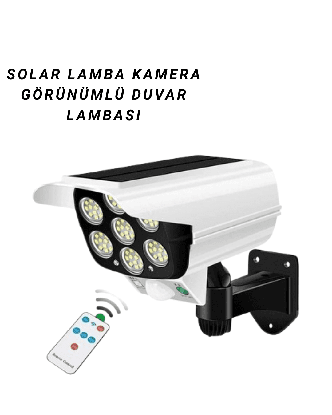 Kamera Görünümlü Güneş Enerjili Bahçe Lambası 77 LED PIR Hareket Sensörlü IP65