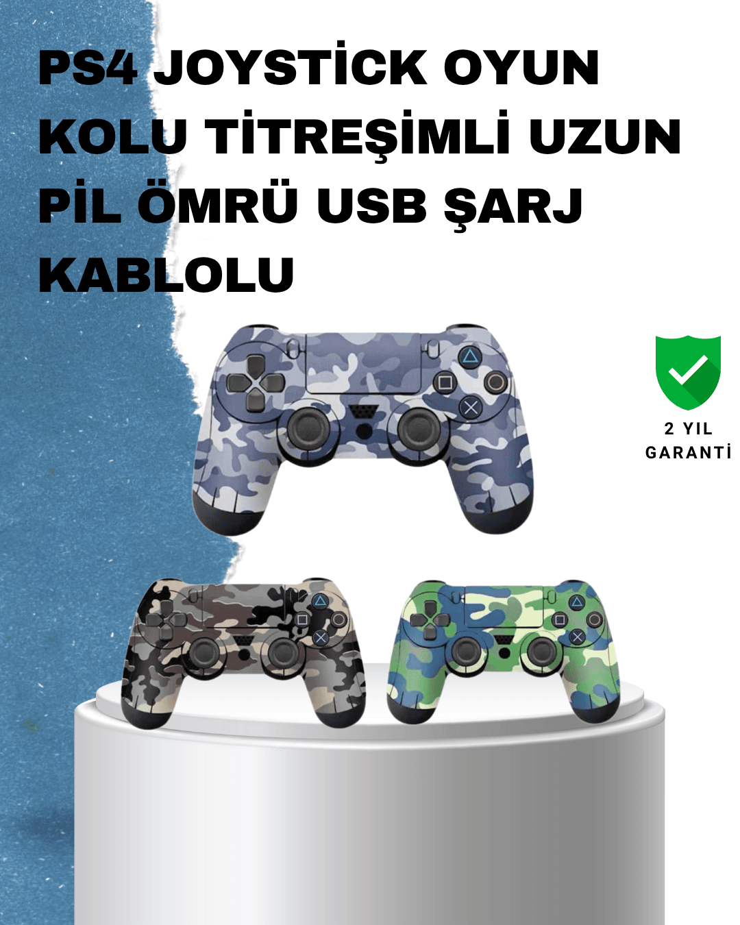 Ergonomik Oyun Kolu – Hassas Tetikler ve Analog Stickler ile Yüksek Tepki Süresi