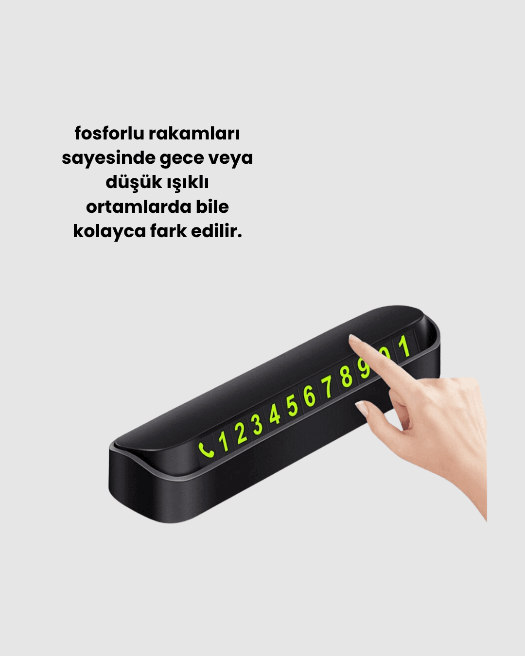 Fosforlu Araç İçi Park Kartı Numaratörü 3