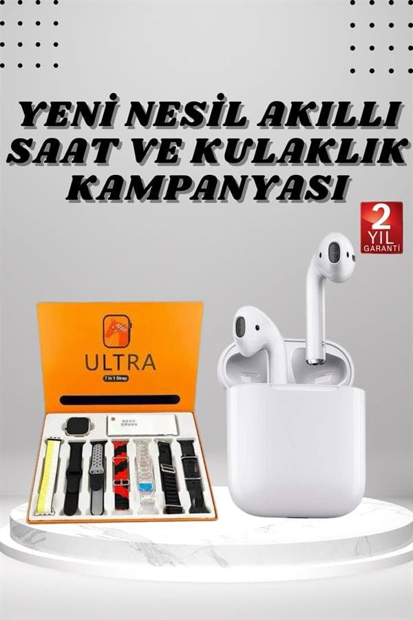 7 Kordonlu Akıllı Saat Ve 2.Nesil Kulaklık Yüksek Ses Kaliteli Uzun Pil Ömrü 3