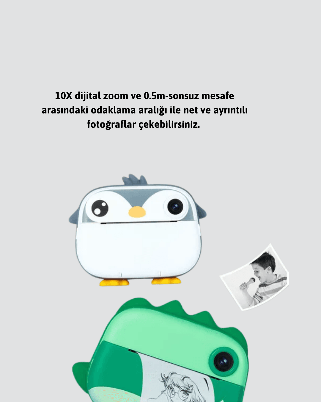64GB TF Kart Destekli Çoklu Dil Seçeneği Sunan Anında Baskı Kamera 6