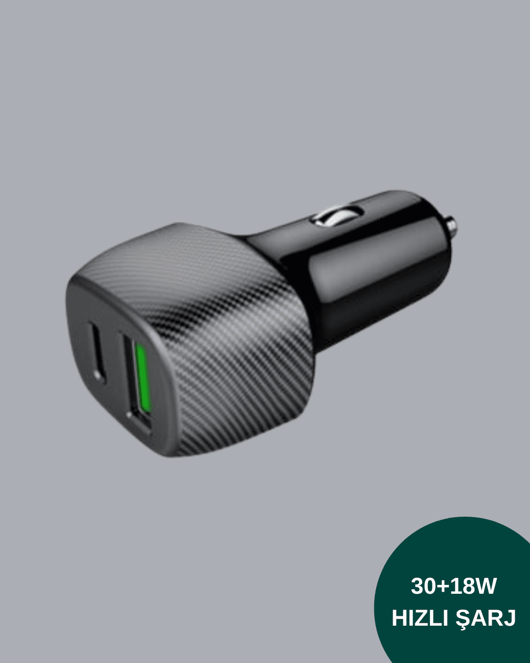 Kompakt Tasarımlı Type-C + USB Girişli Araç Şarj Başlığı 4