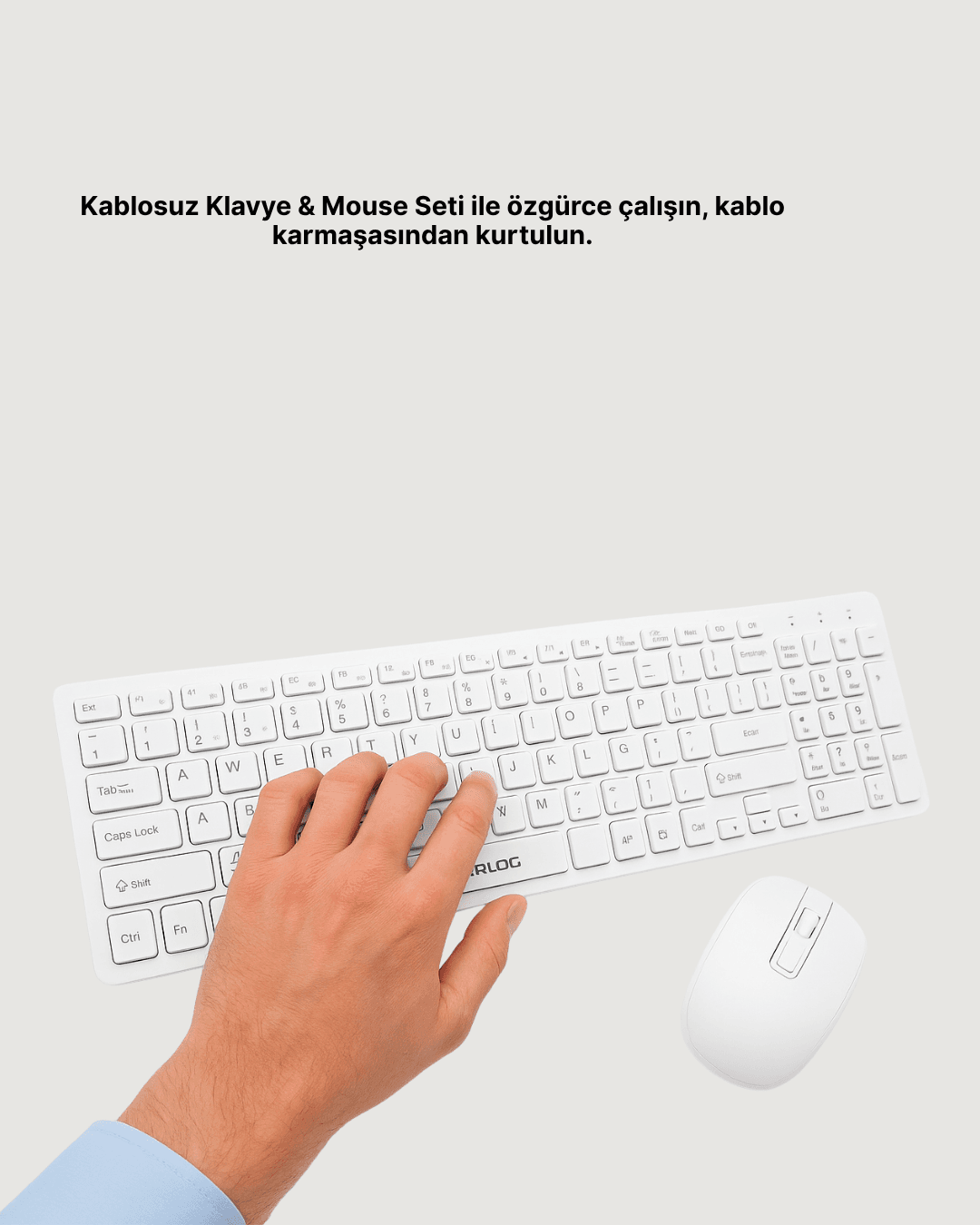 Kablosuz Klavye ve Mouse Seti - Ergonomik Tasarım, Sessiz Tuşlar, 2.4 GHz Bağlantı 4