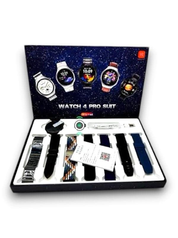 Watch 4 Pro Akıllı Saat 8 Kordonlu Siyah Çelik Kasa Silikon Kordon iOS/Android 3