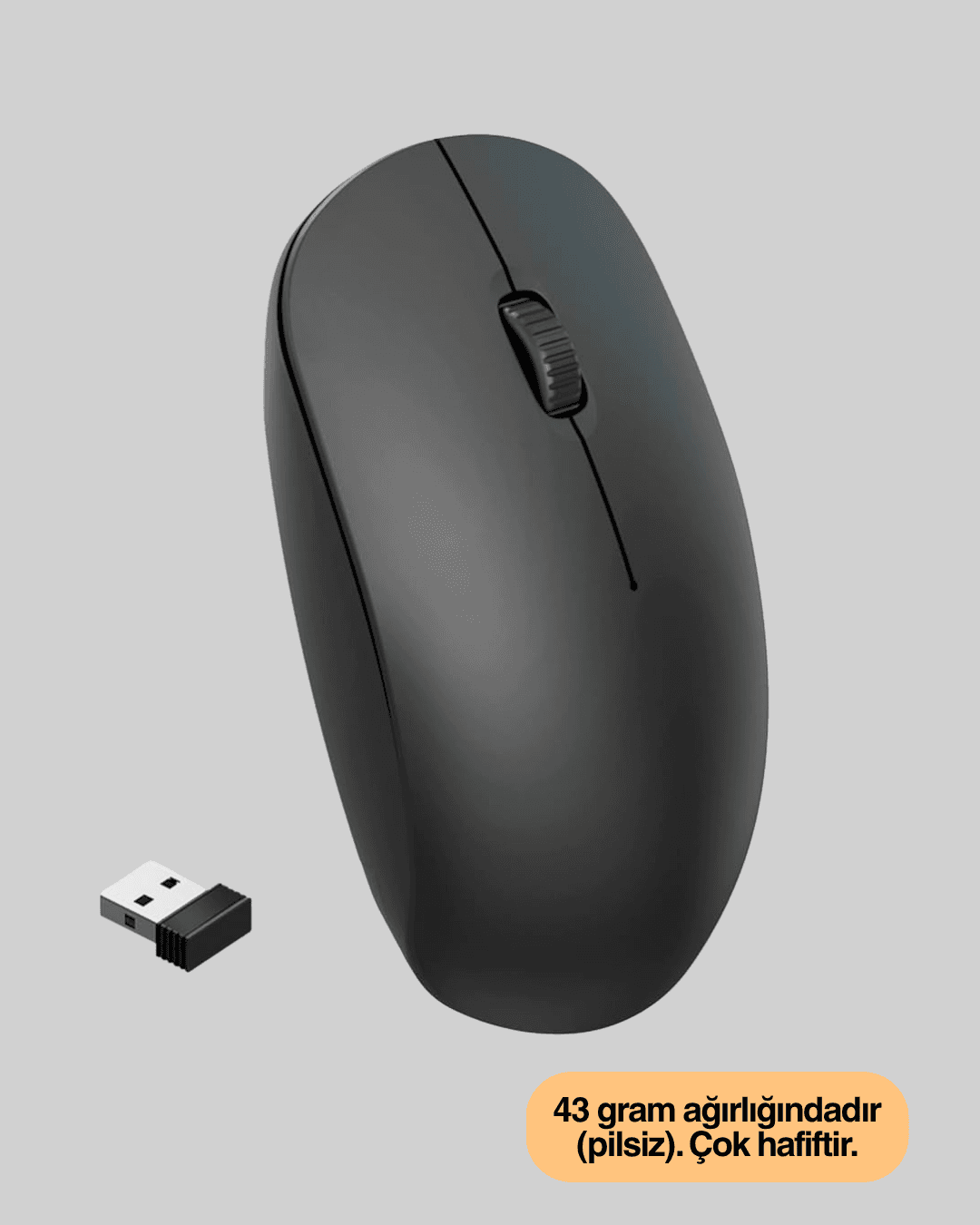 Sessiz ve Ergonomik Mouse – USB Bağlantılı ve DPI Ayarlı 6