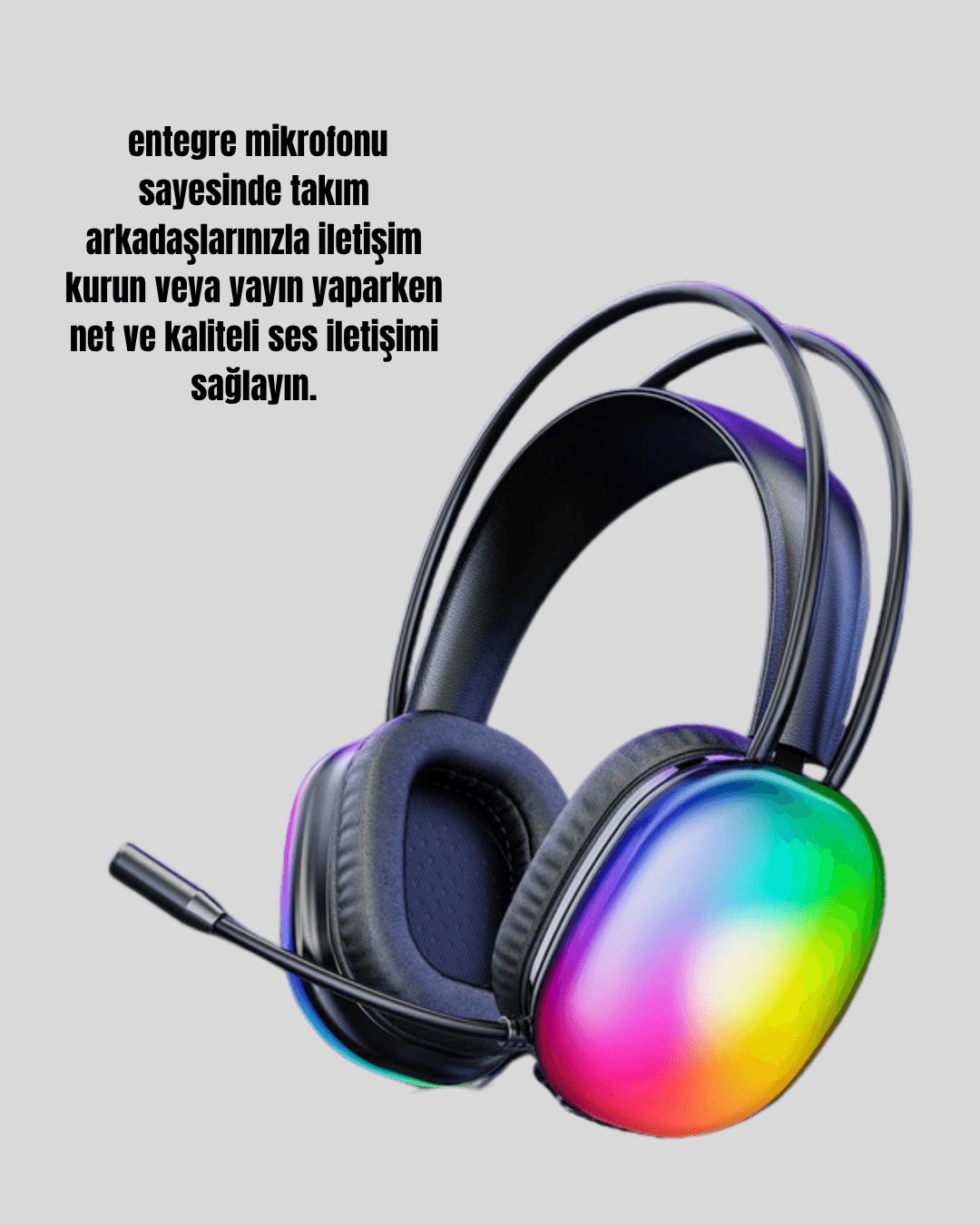 Type-C Şarjlı RGB Işıklı Bluetooth Oyuncu Kulaklığı 3