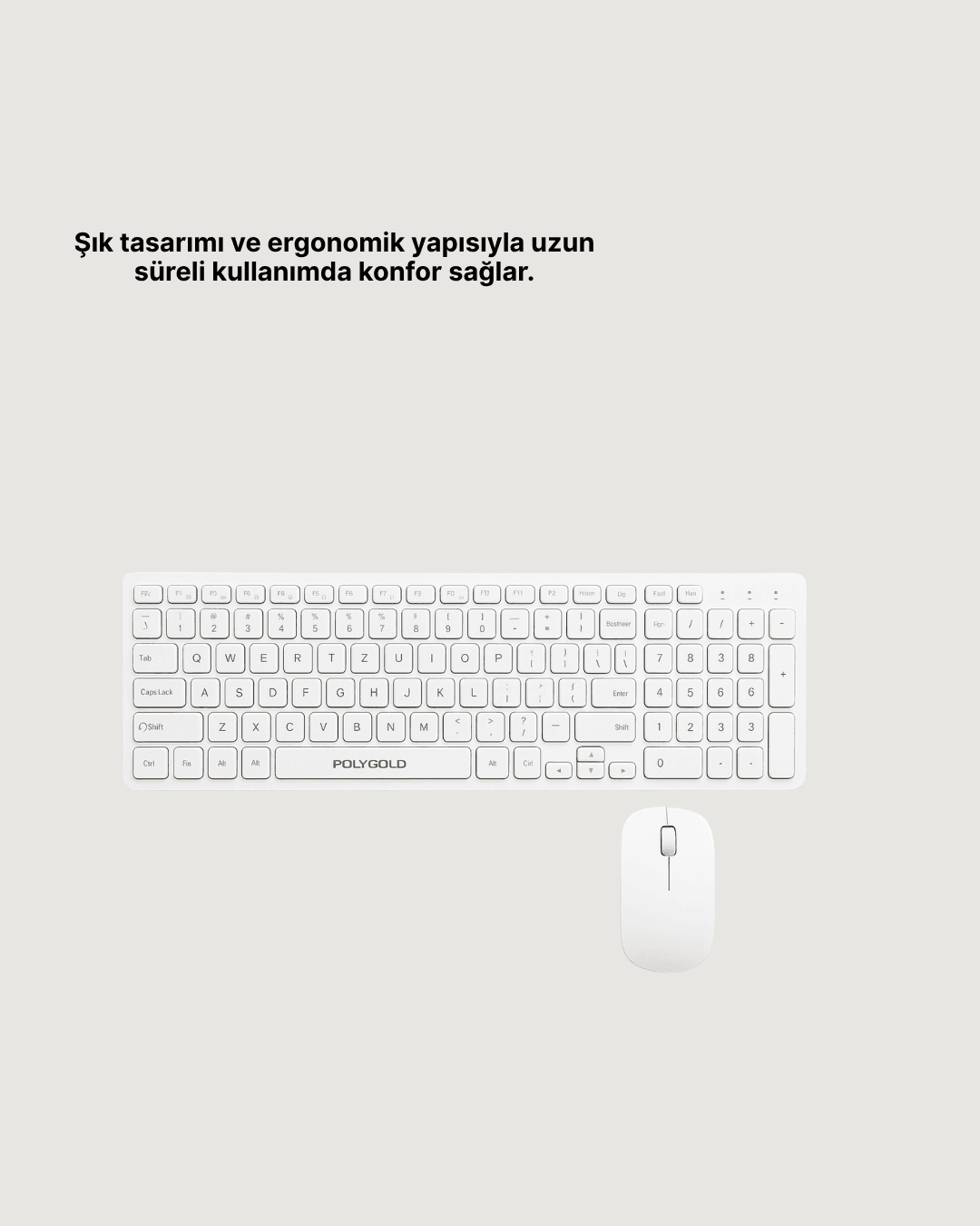 Kablosuz Klavye ve Mouse Seti - Ergonomik Tasarım, Sessiz Tuşlar, 2.4 GHz Bağlantı 5