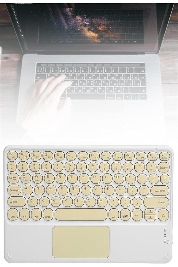 Bluetooth Touchpad Klavye 10.9 inch Kablosuz Wifi Q Klavye Slim 4
