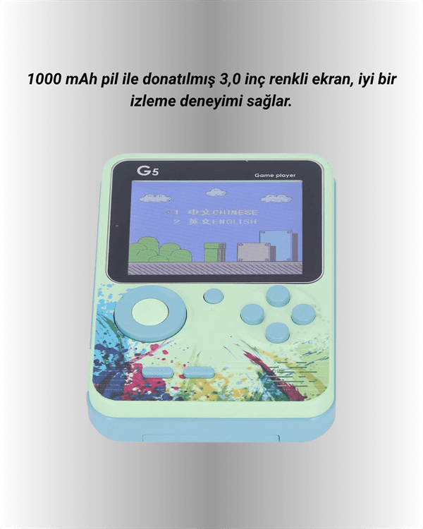 G5-Ateri 3 İnç Renkli LCD Ekranlı Taşınabilir Oyun Konsolu, USB Şarjlı 4