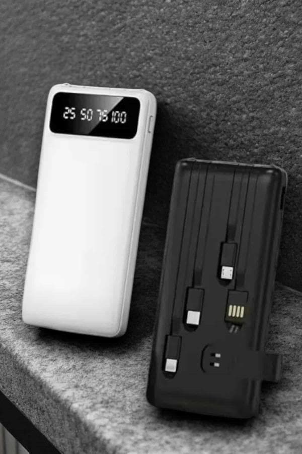 Powerbank 20.000 Mah Dijital Göstergeli LCD Ekran Uzun Pil Ömrü 6