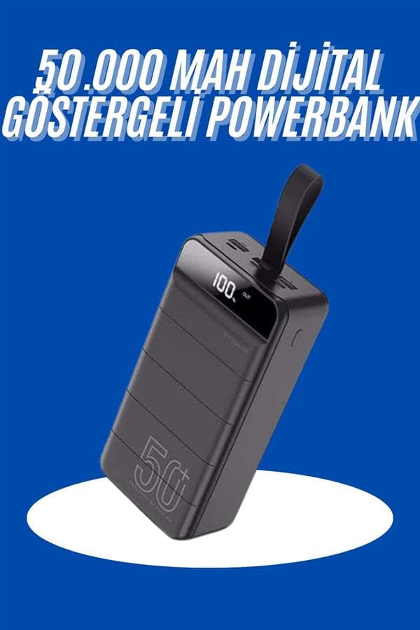 Powerbank 50.000 Mah Dijital Göstergeli Taşınabilir 4 Portlu Hızlı Powerbank 3