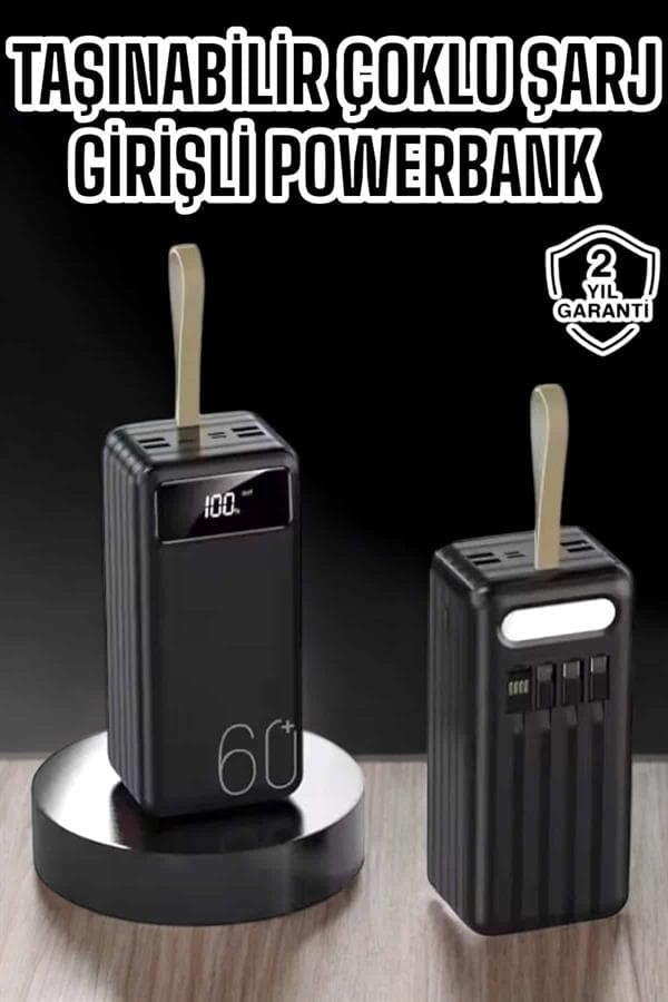Powerbank 60.000 MAH 4 Portlu Uzun Şarj Süreli Dijital Göstergeli 3
